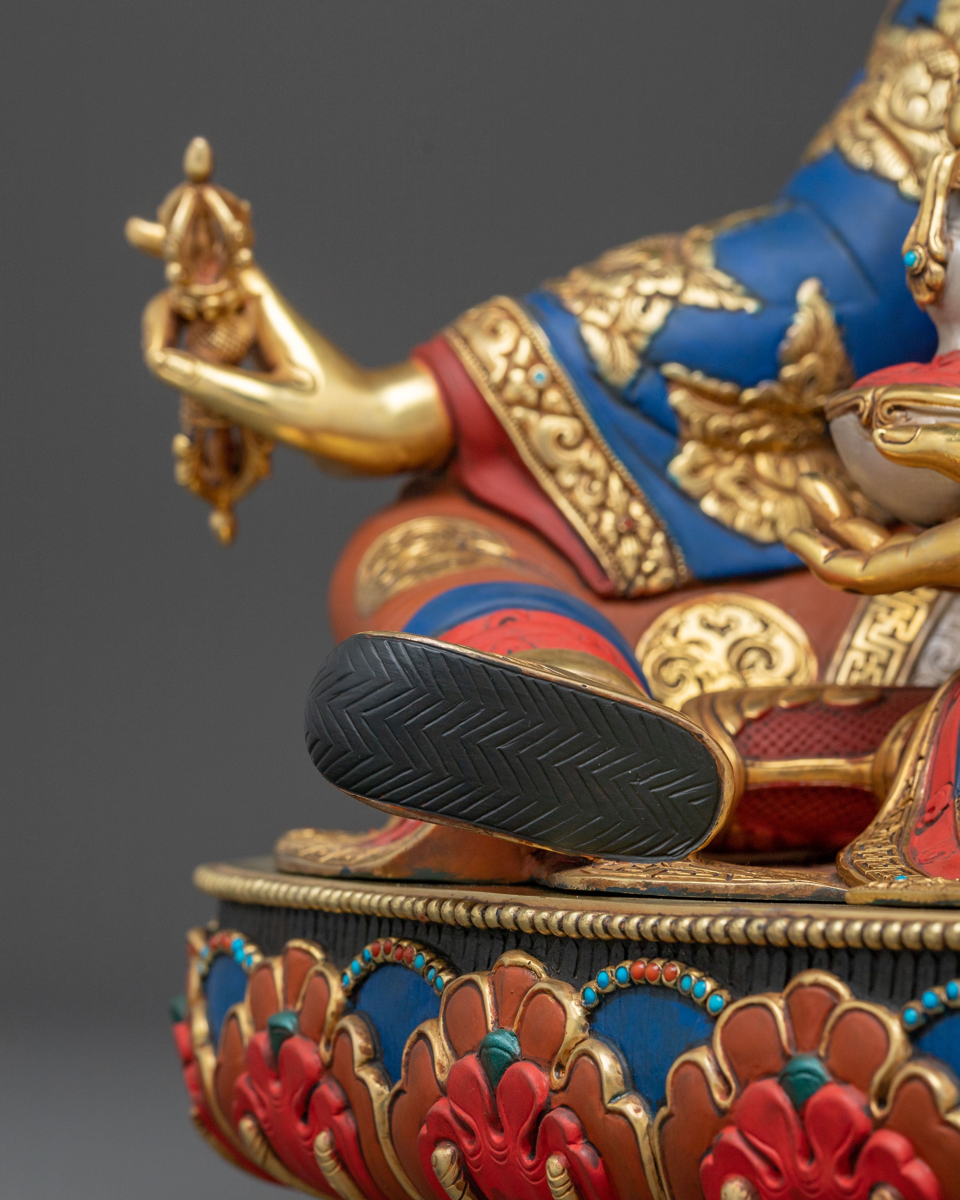 Divine Guru Rinpoche: 24K Gold Gilded Statue