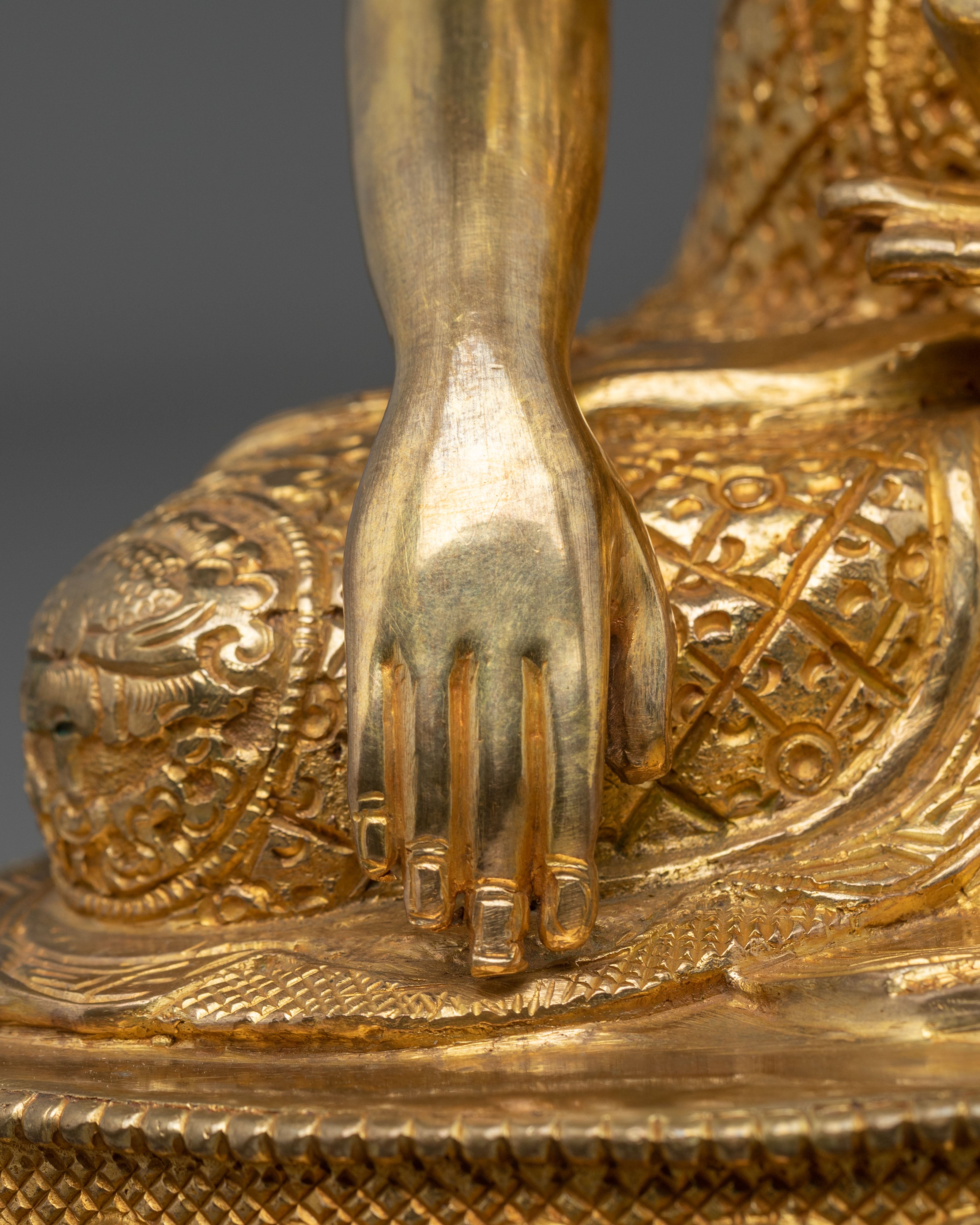 Enlightened Presence: 24k Gold Coated Gautama Buddha Statue