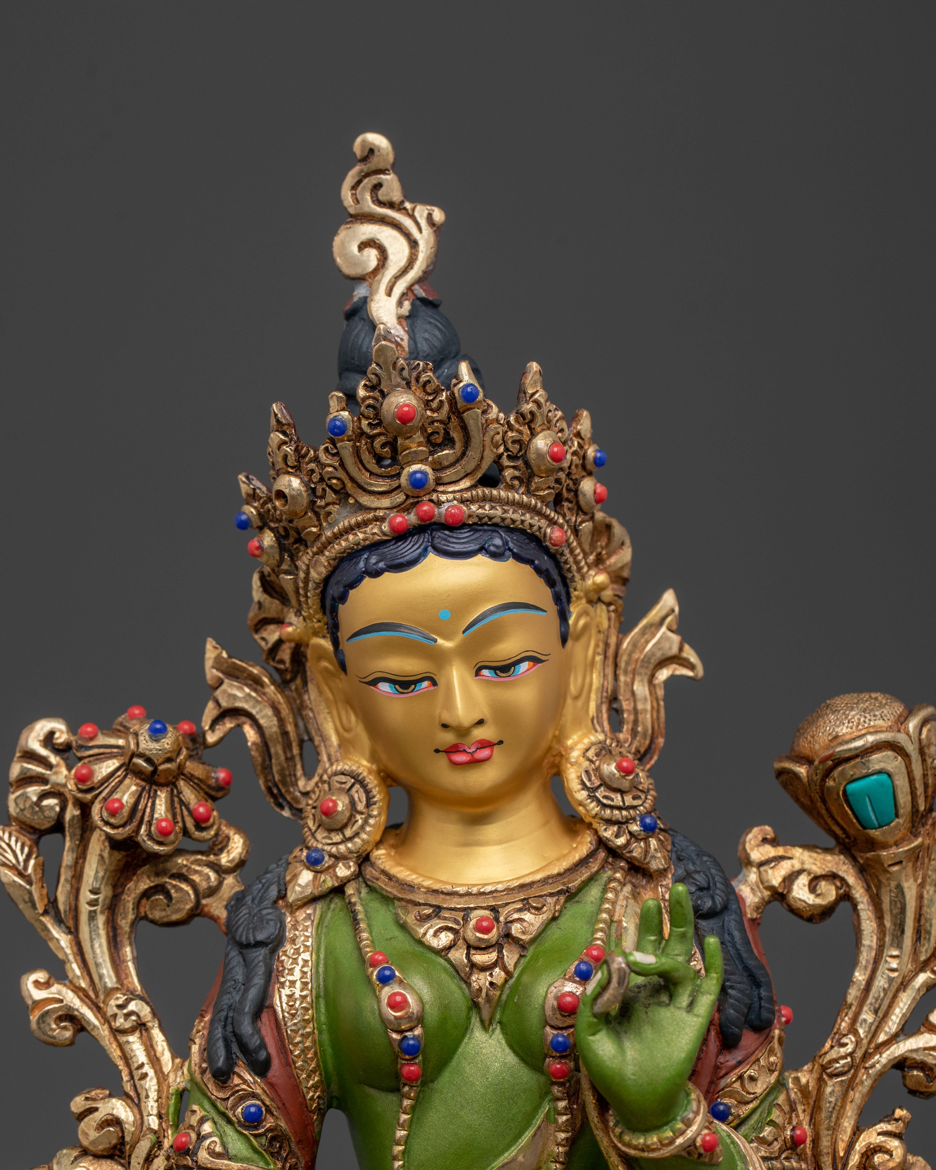 Green Tara Statue: Himalayan Buddhist Guardian