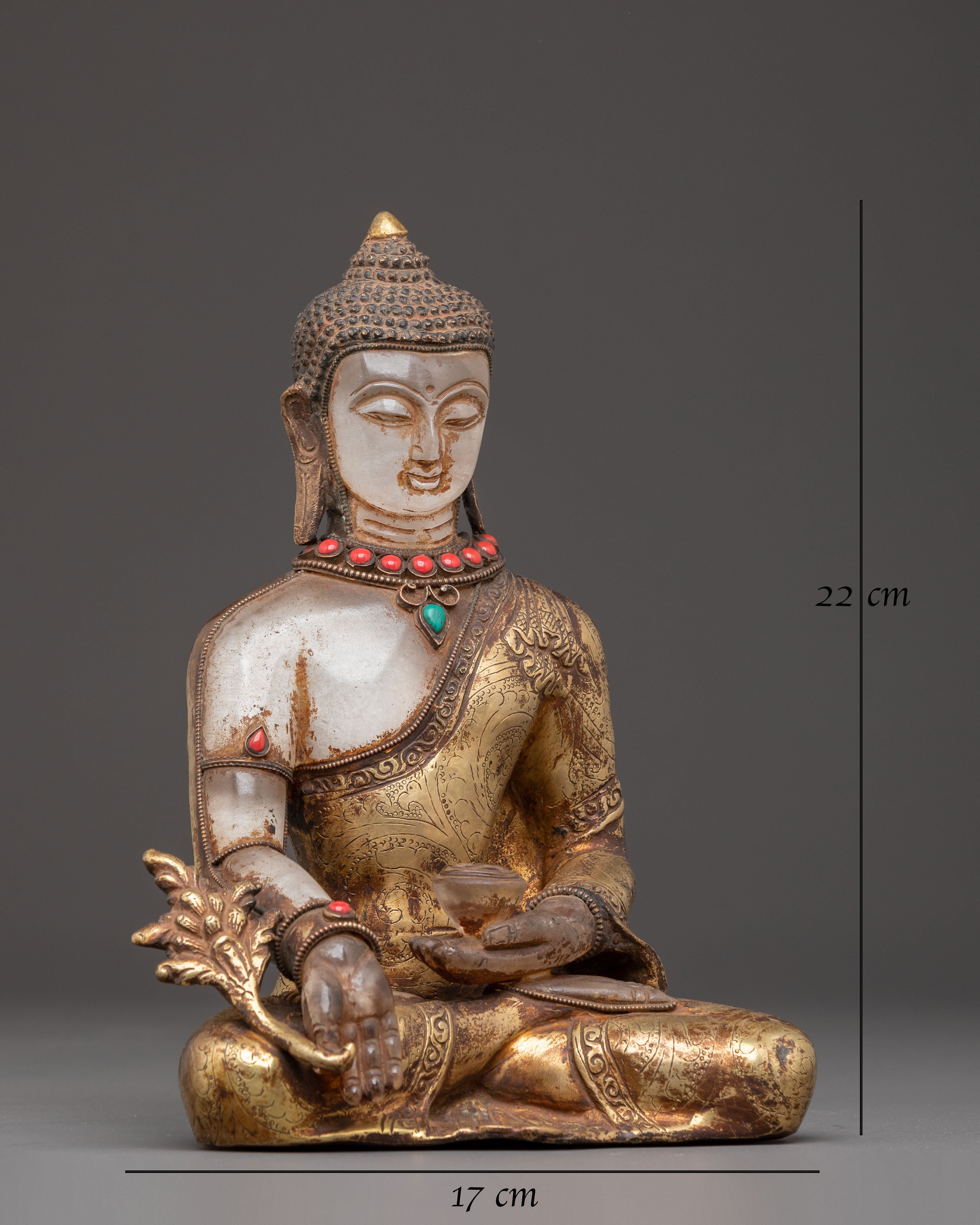 Golden Handmade Statue of Medicine Buddha
