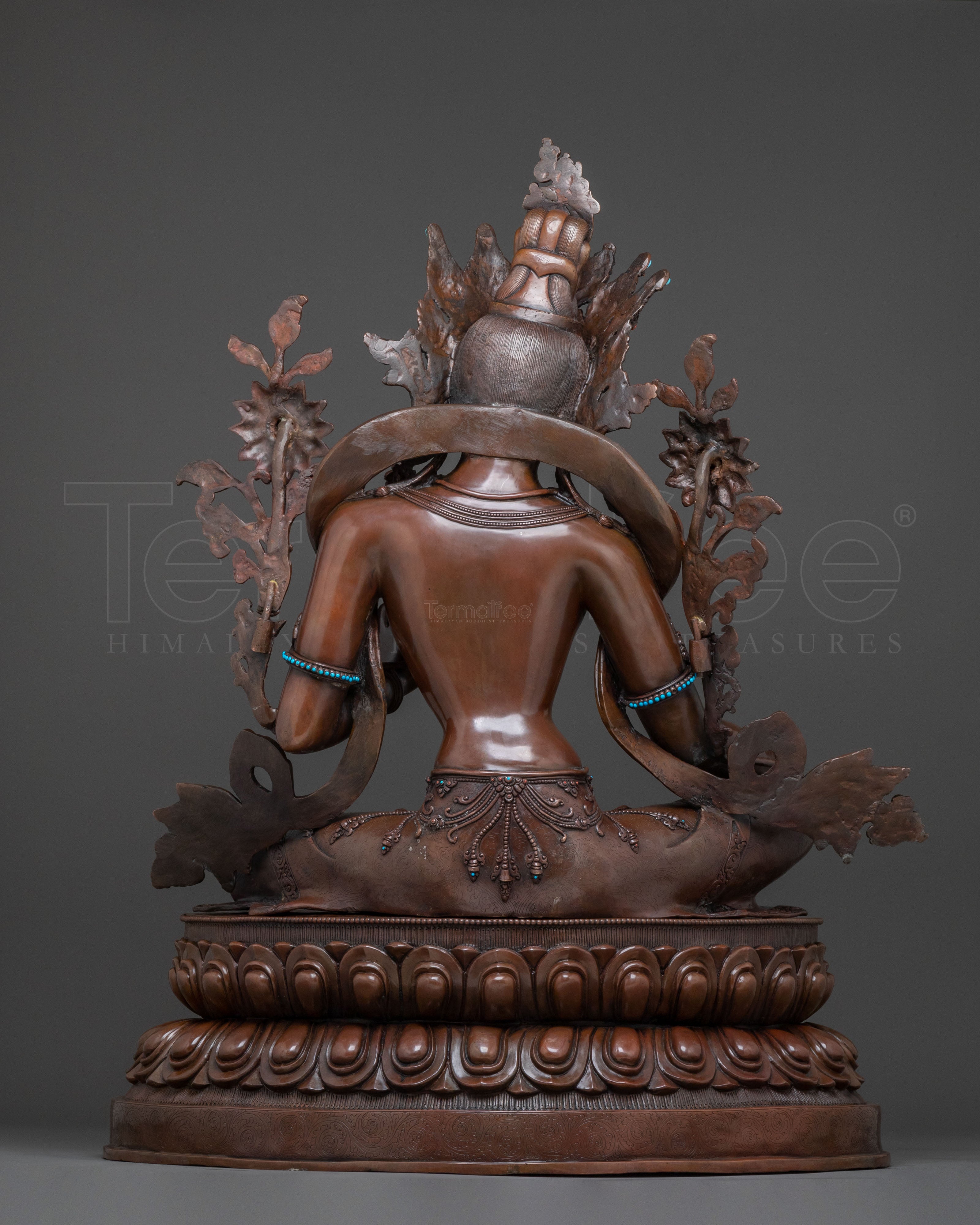 Green Tara Statue Savior of All - Oxidized Copper Serenity