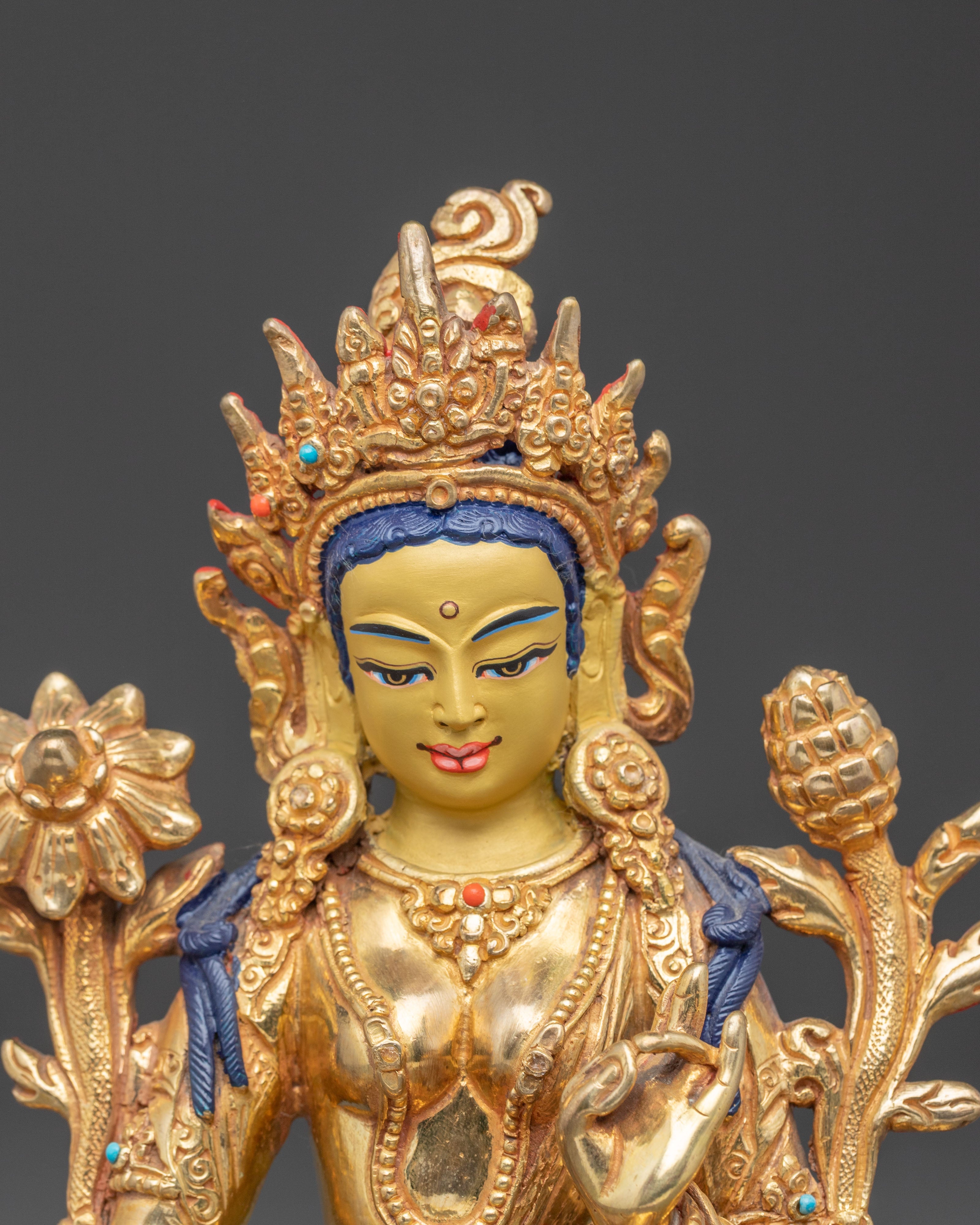 Handmade Sculpture of Mother Green Tara | Compassionate Protector