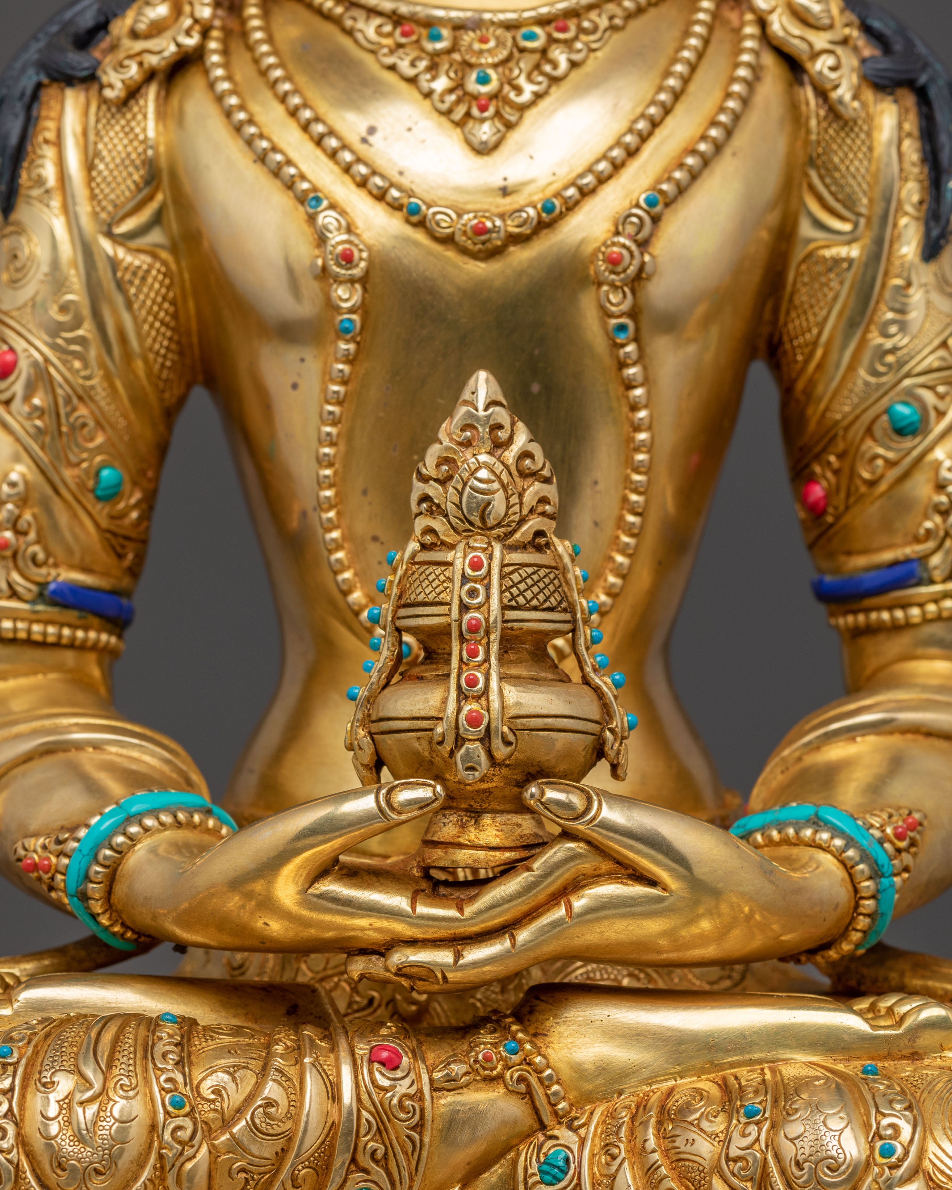 Amitayus Buddha 24K Gold Gilded Copper Statue: A Premium Masterpiece