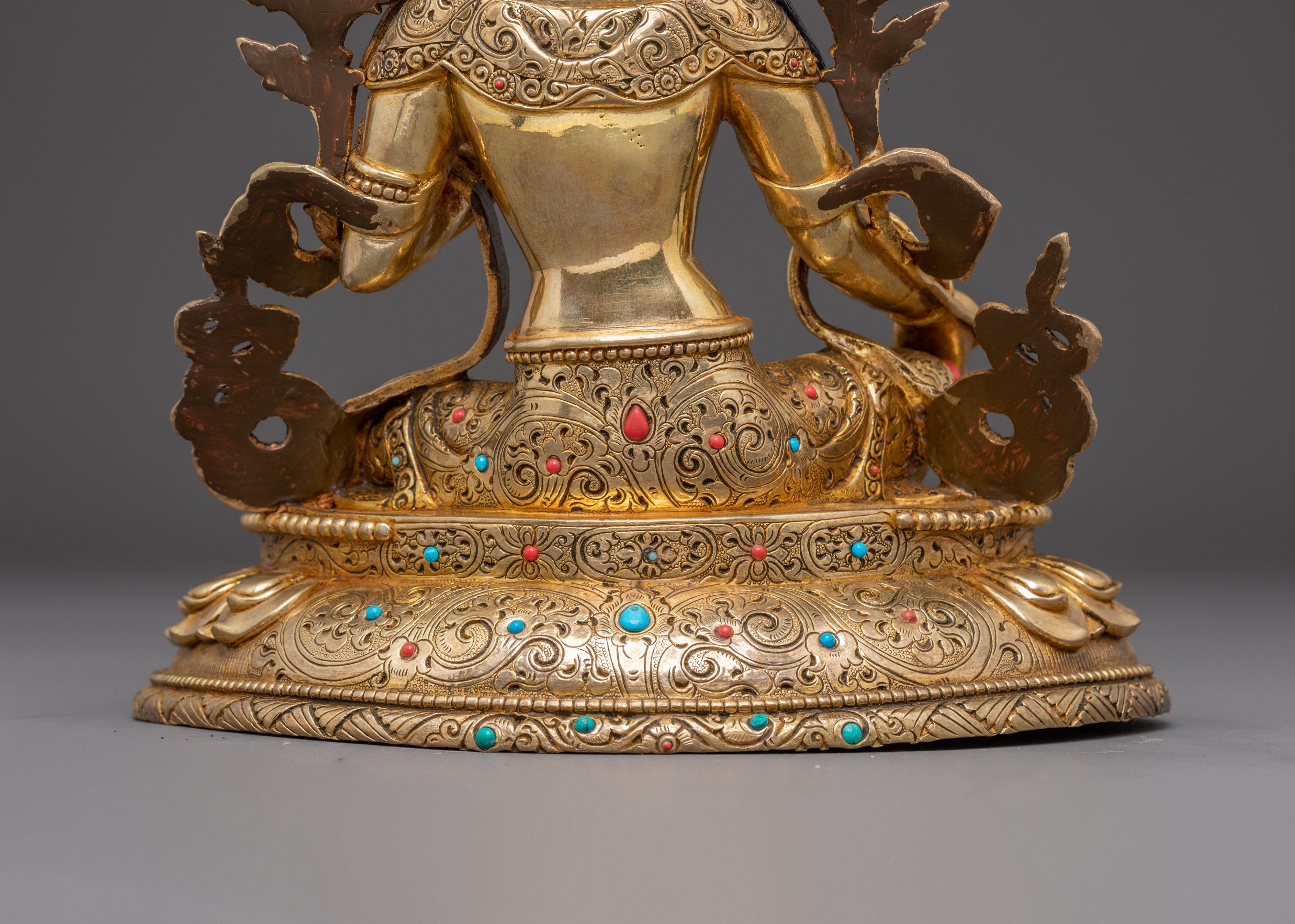 Green Tara Golden Statue for Altars | Feminine Energy and Protection