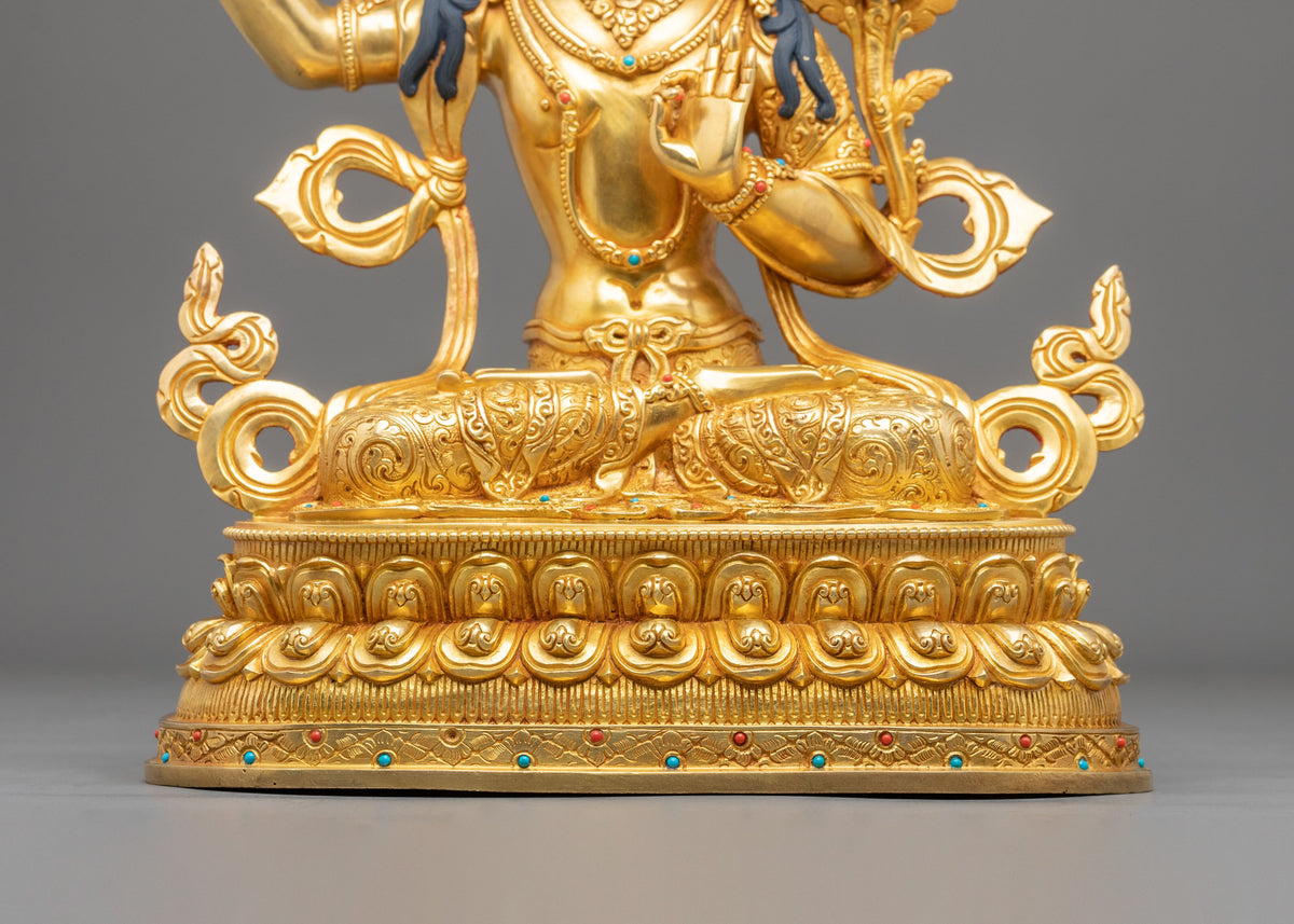 Manjughoṣa Copper Figurine | Tibetan Buddhist Deity