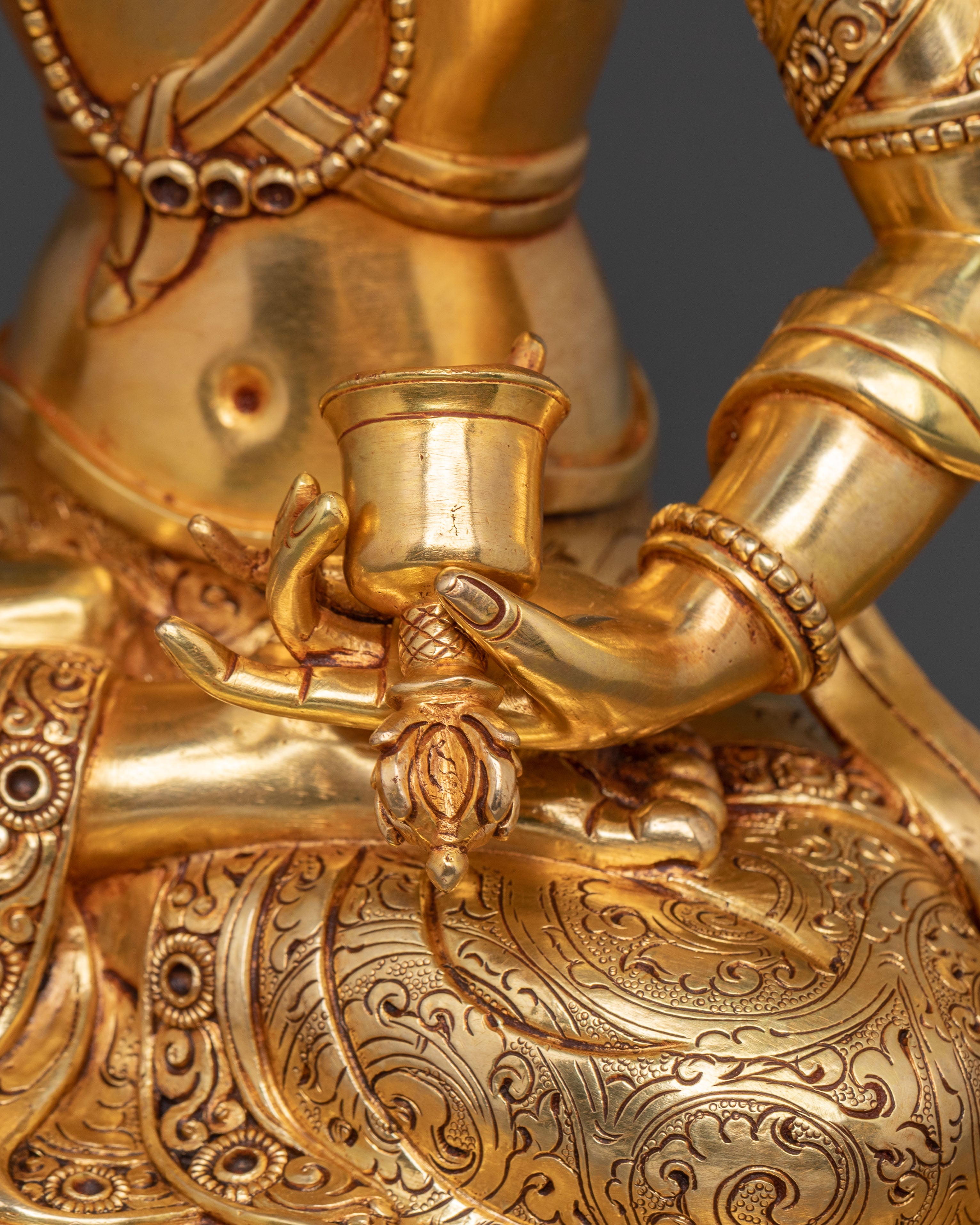 Handcrafted Vajrasattva Purification Deity Statue with 24K Gold Gilding