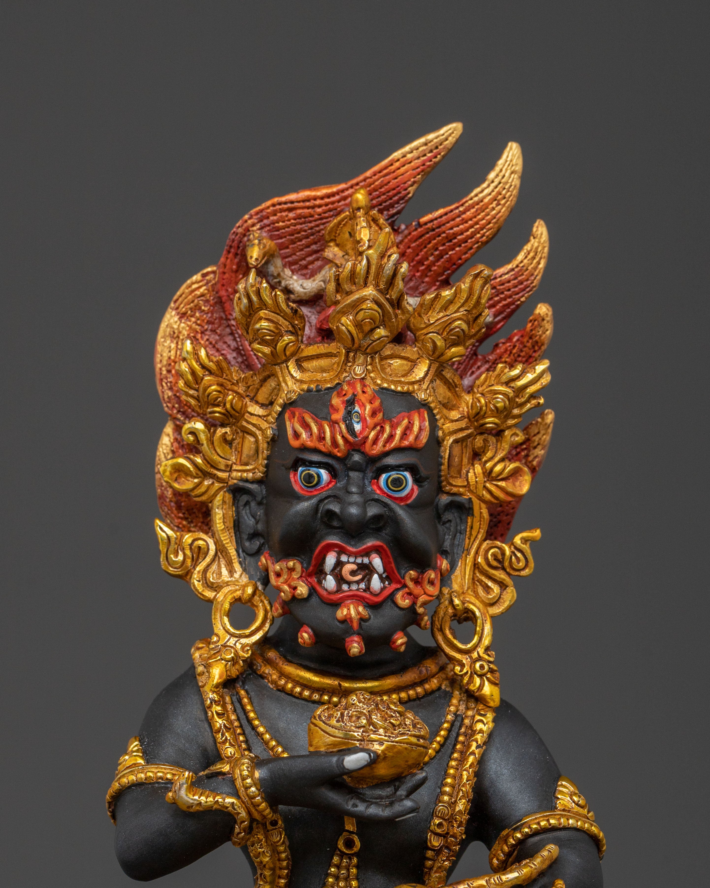Black Dzambhala Sculpture | Spiritual Home Decor