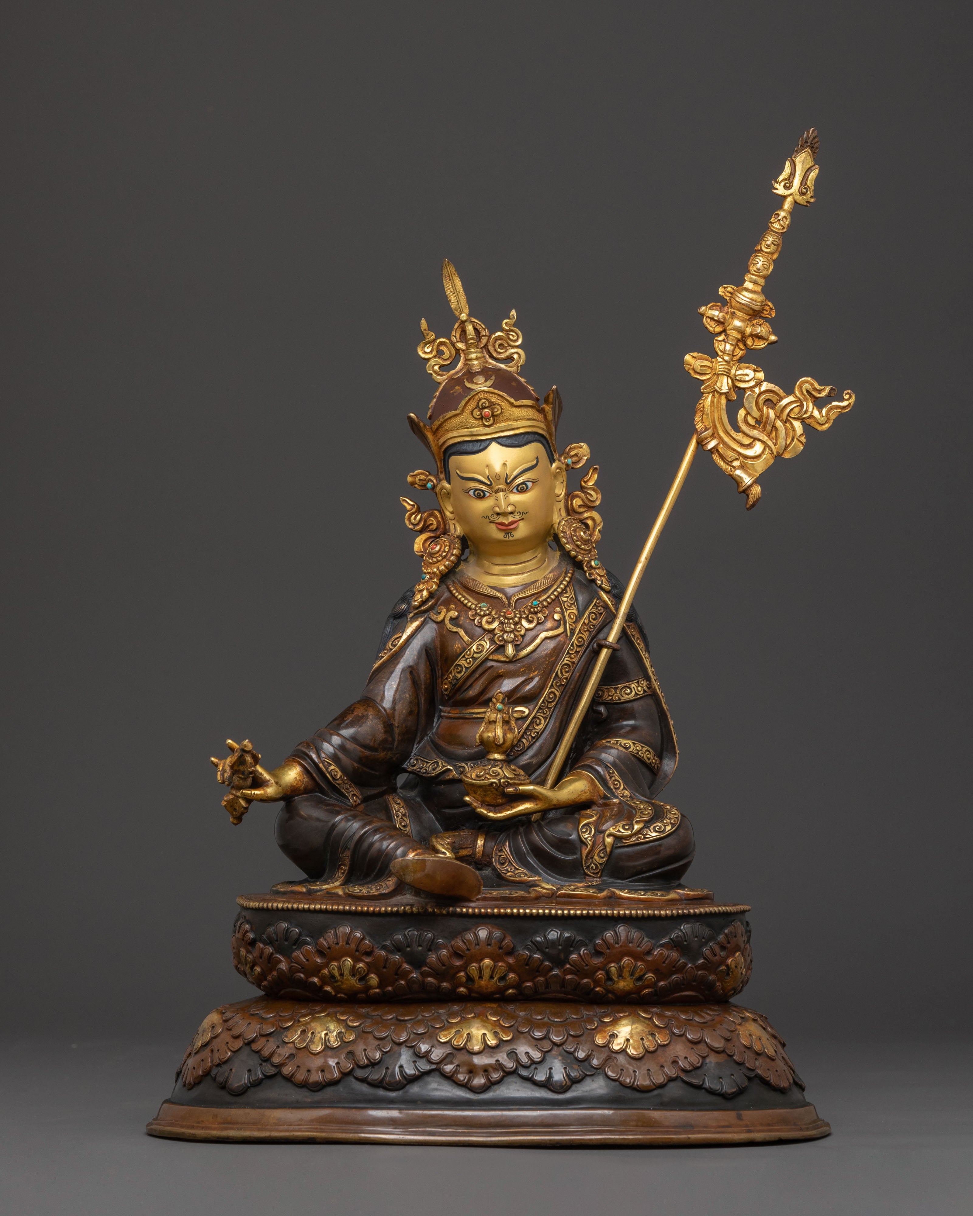 Guru Rinpoche Statue | 24K Gold Gilded Teacher Icon