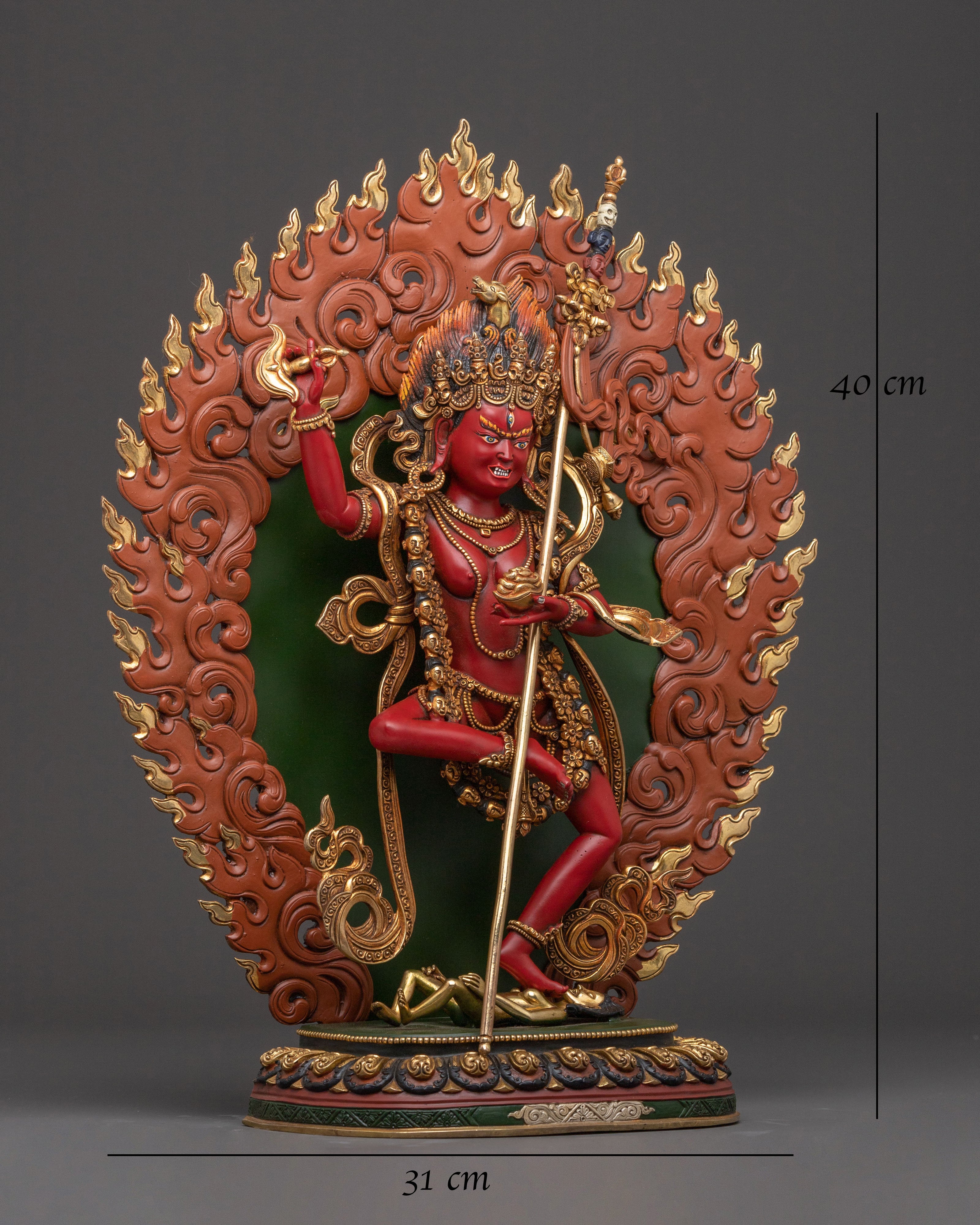 Buddhist Deity Dorje Phagmo Statue | Radiant 24K Gold Gilded Statue