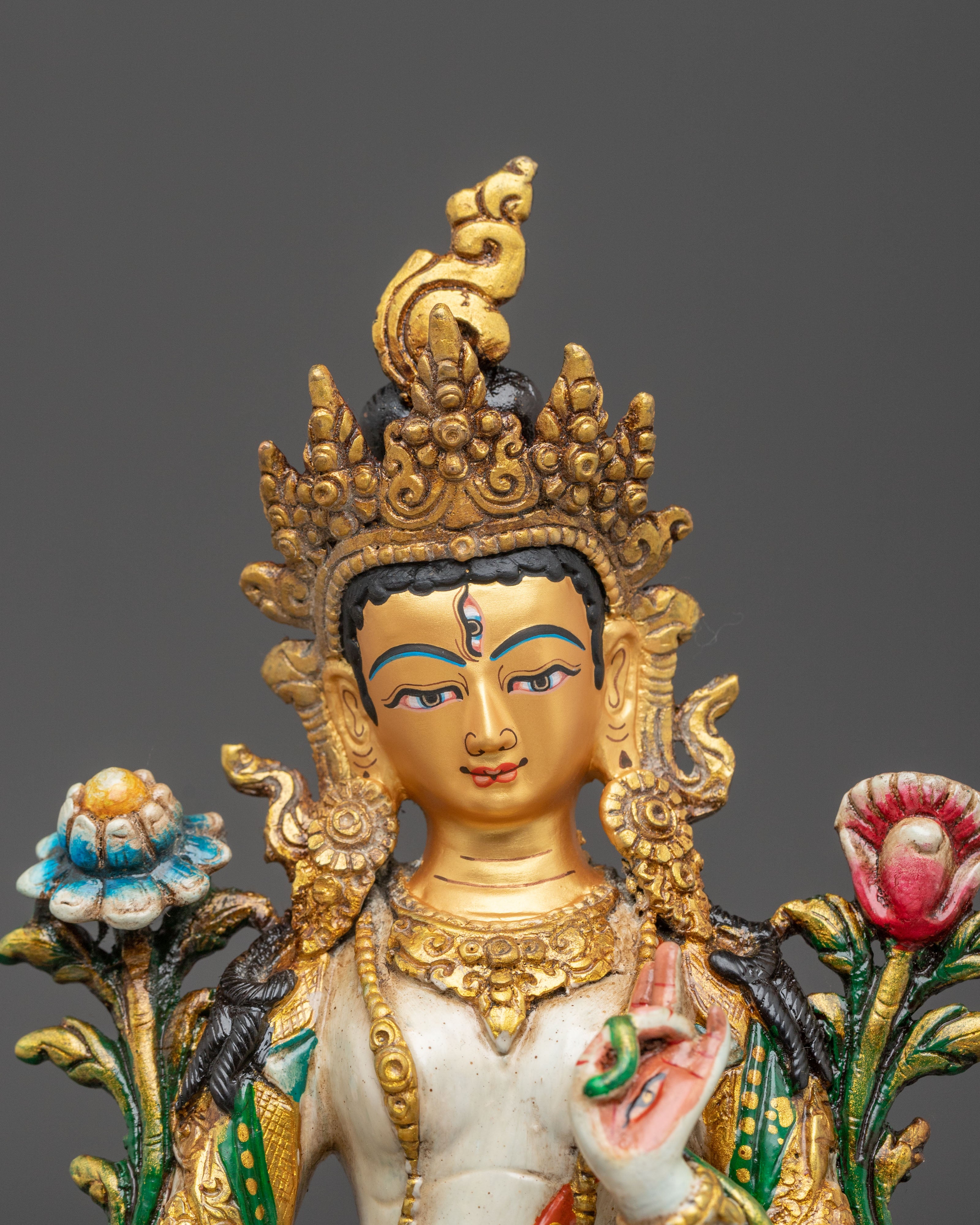 White Tara Figurine of Protection | Seven-Eyed Deity
