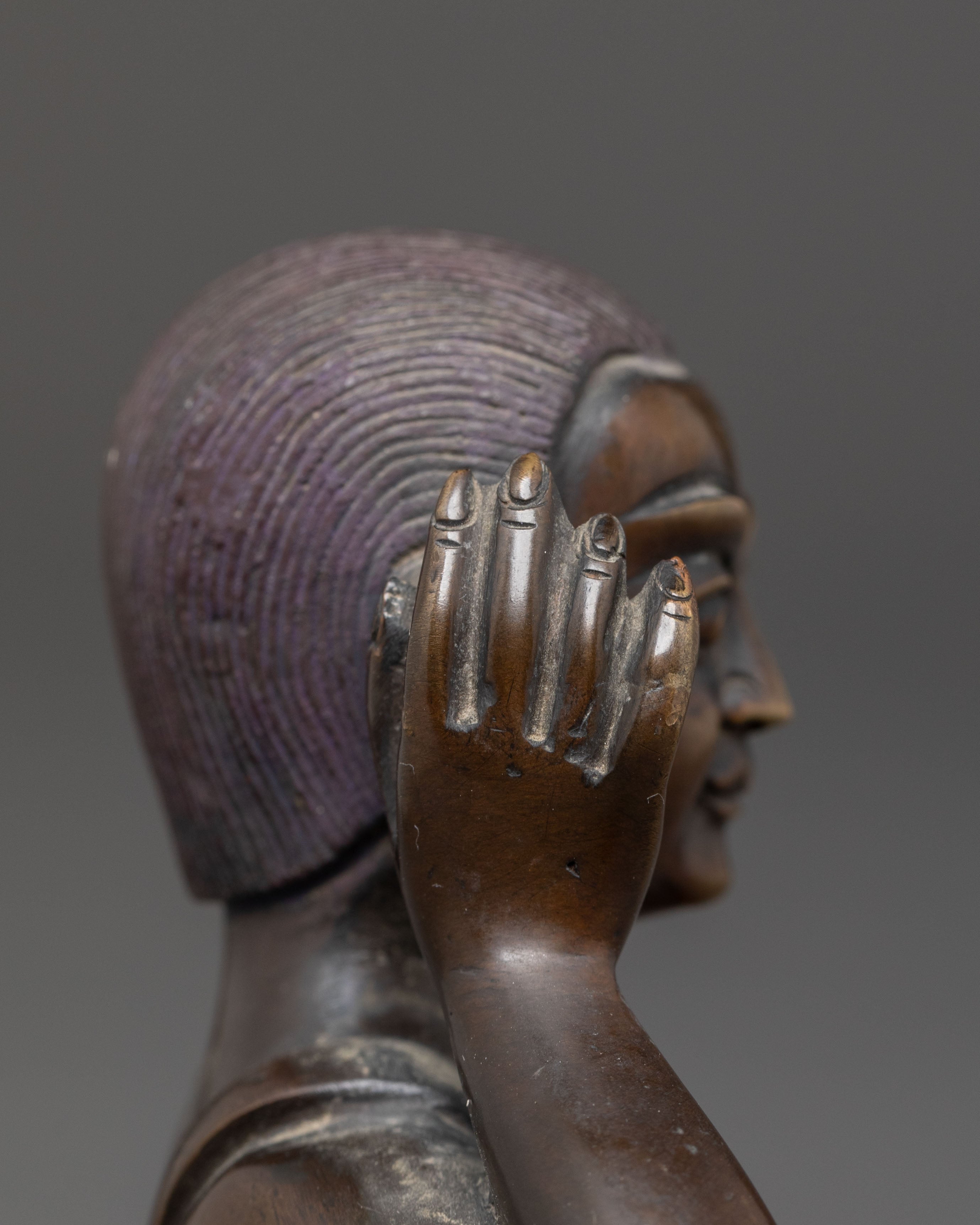 Handcrafted Milarepa Oxidized Copper Statue | Yogi & Dharma Teacher