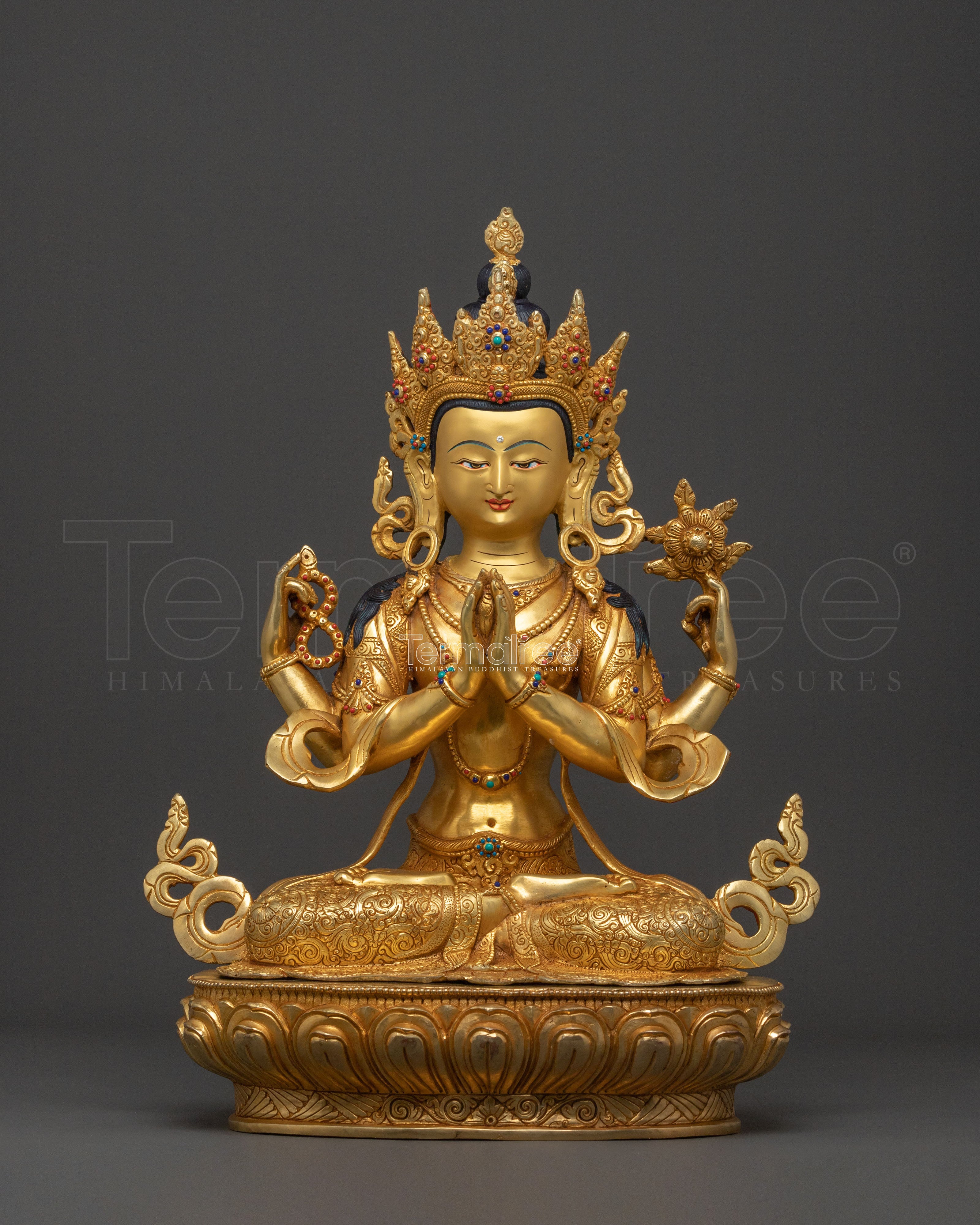 Chenrezig Serene Temple Statue | Meditation & Altar Decor