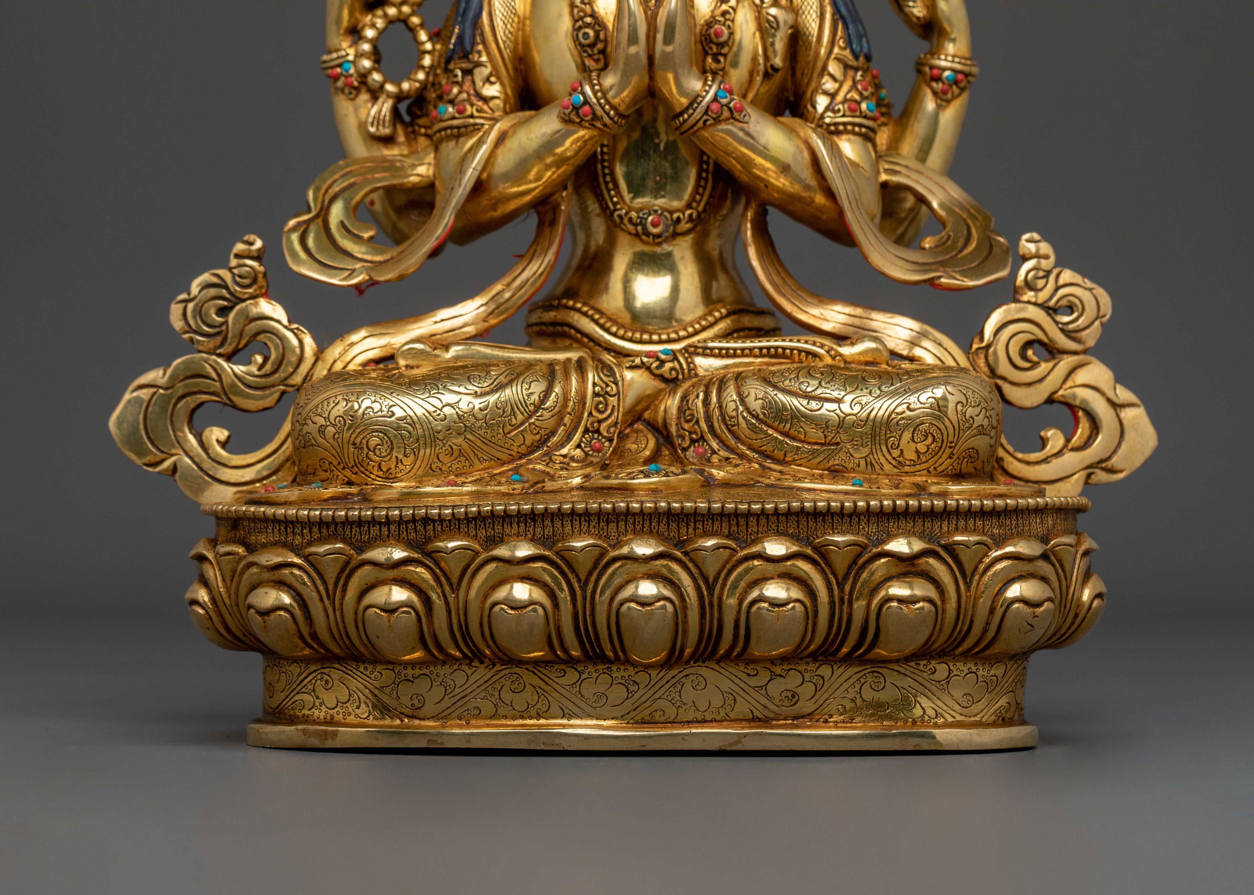 Four Armed Chenrezig Statue: Compassionate Figurine