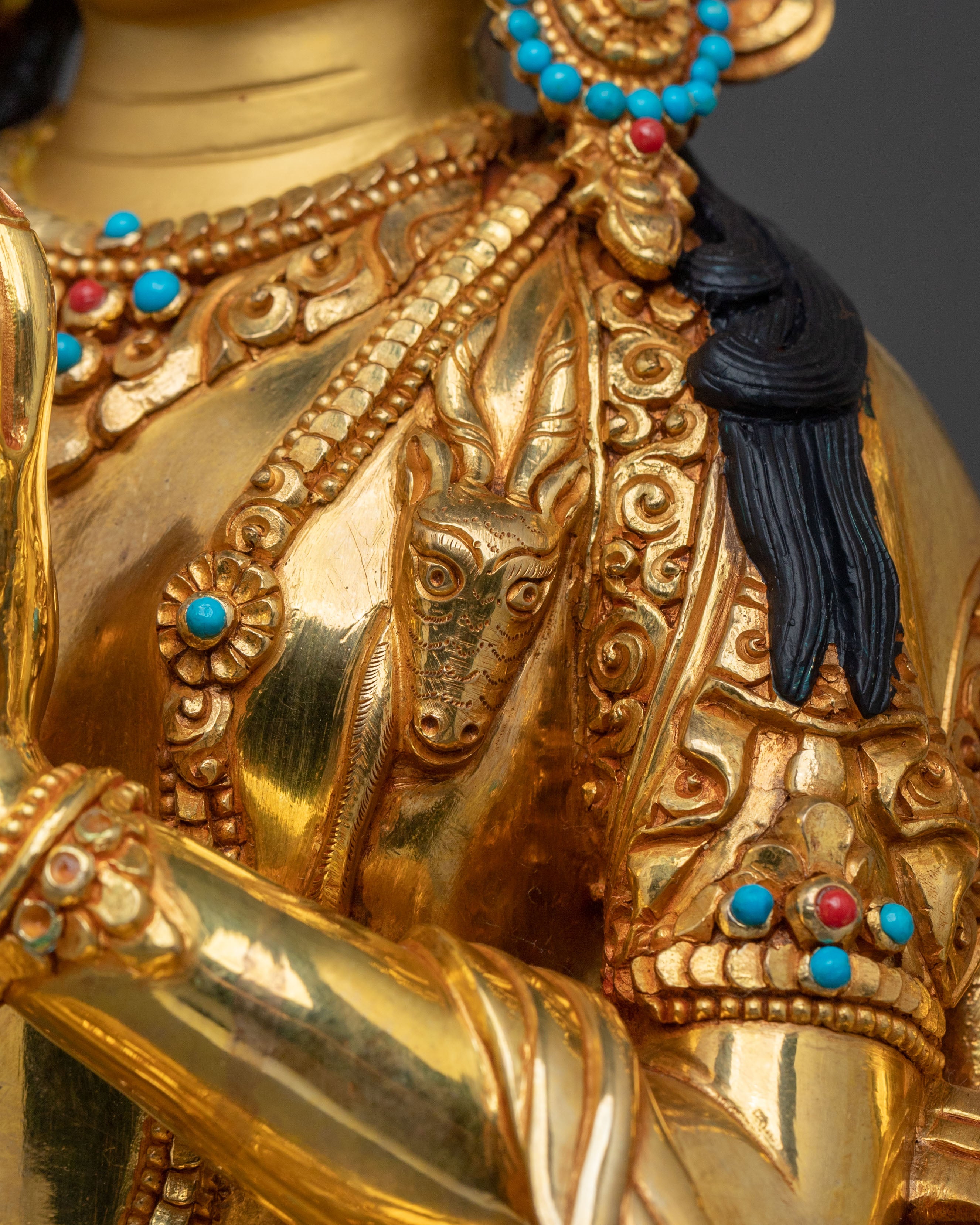 Handcrafted Four Armed Chenrezig Sculpture | Buddhist Protector Deity