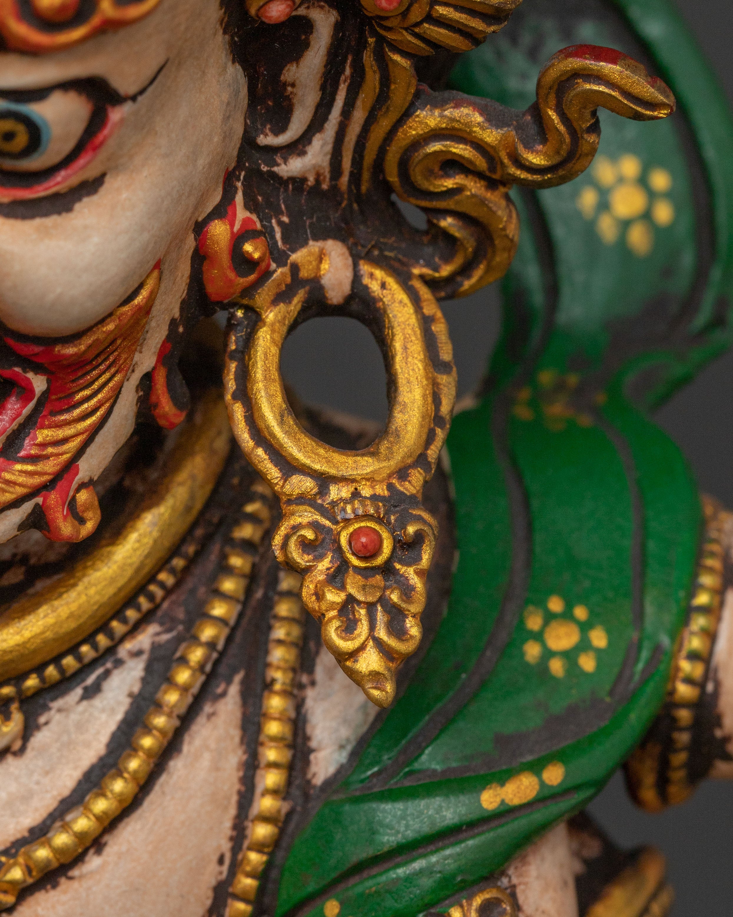 White Mahakala Buddhist Guardian | Handcrafted Statue