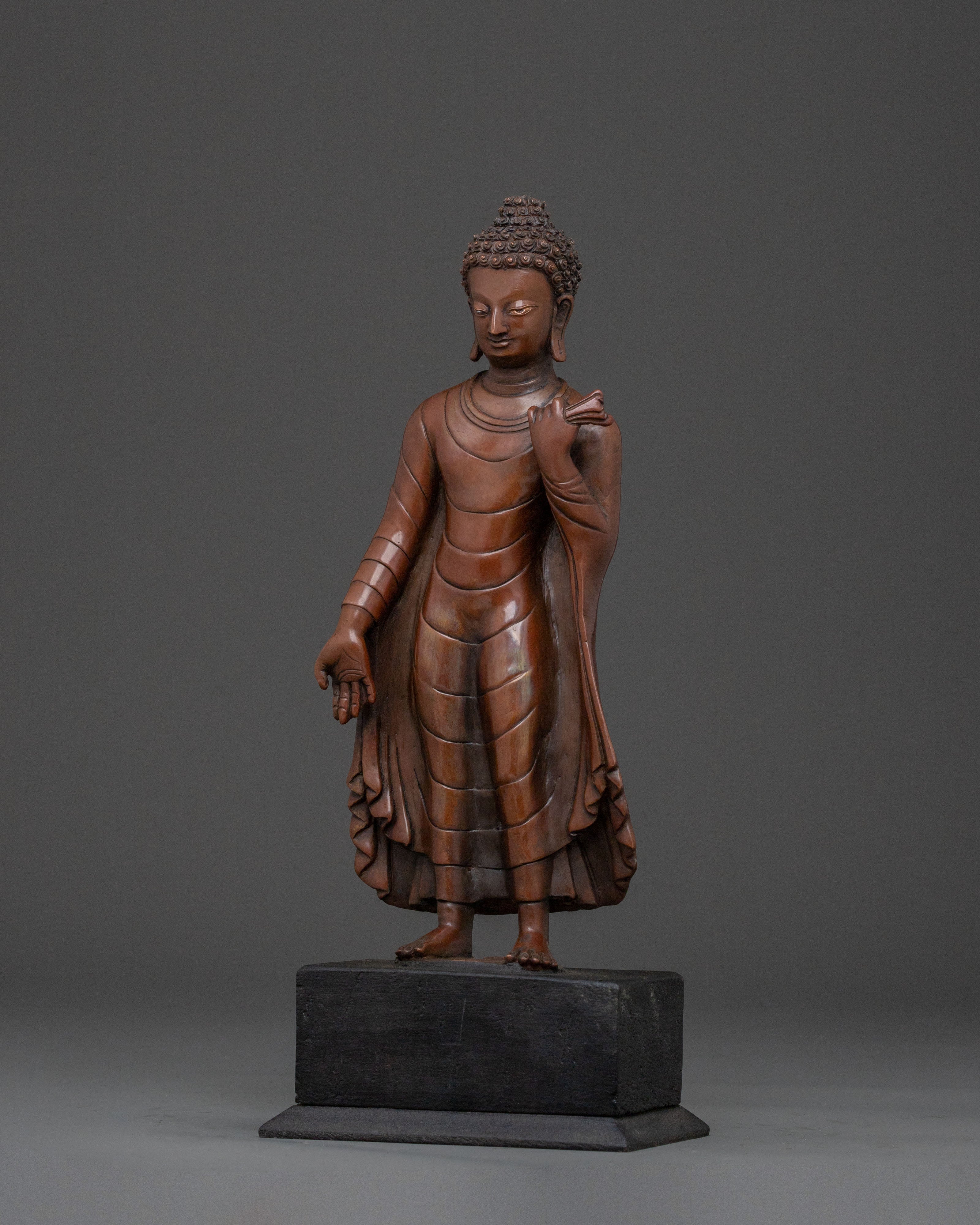 Dipankara Buddha Altar Statue | Oxidized Copper Figure