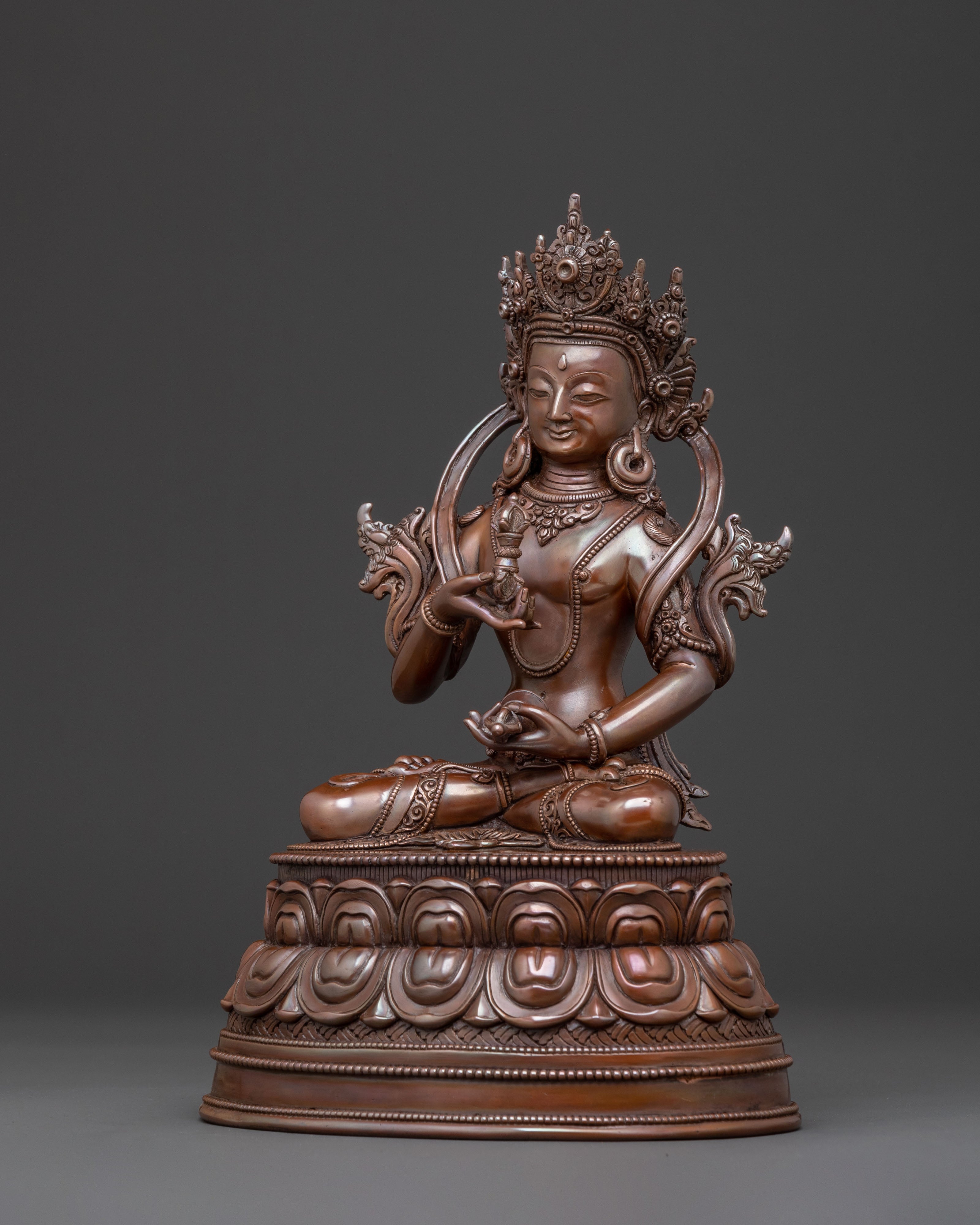 Sacred Vajrasattva Copper Statue | Oxidized Serenity