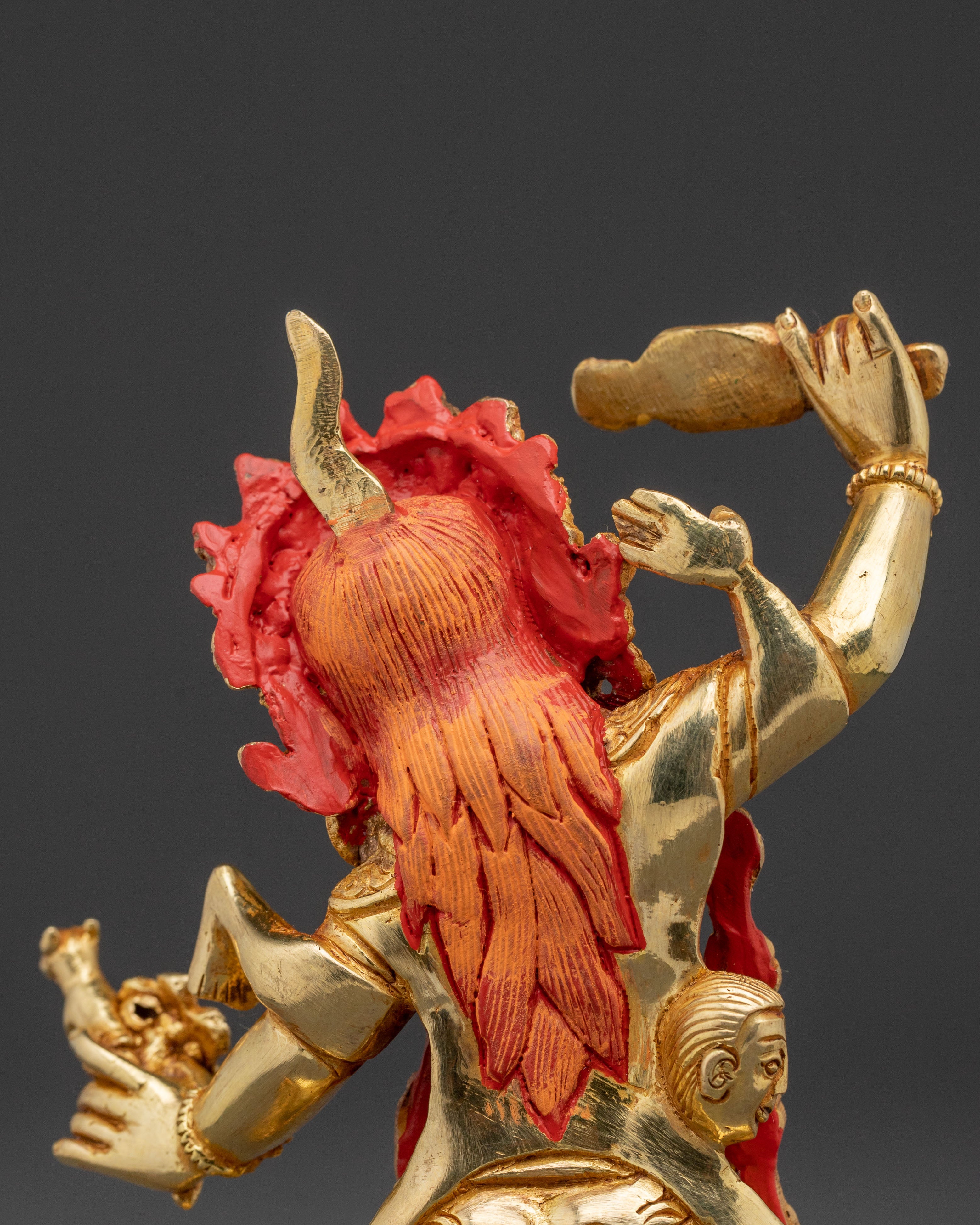 24k Gold Gilded Ekajati Statue: Fierce Protector