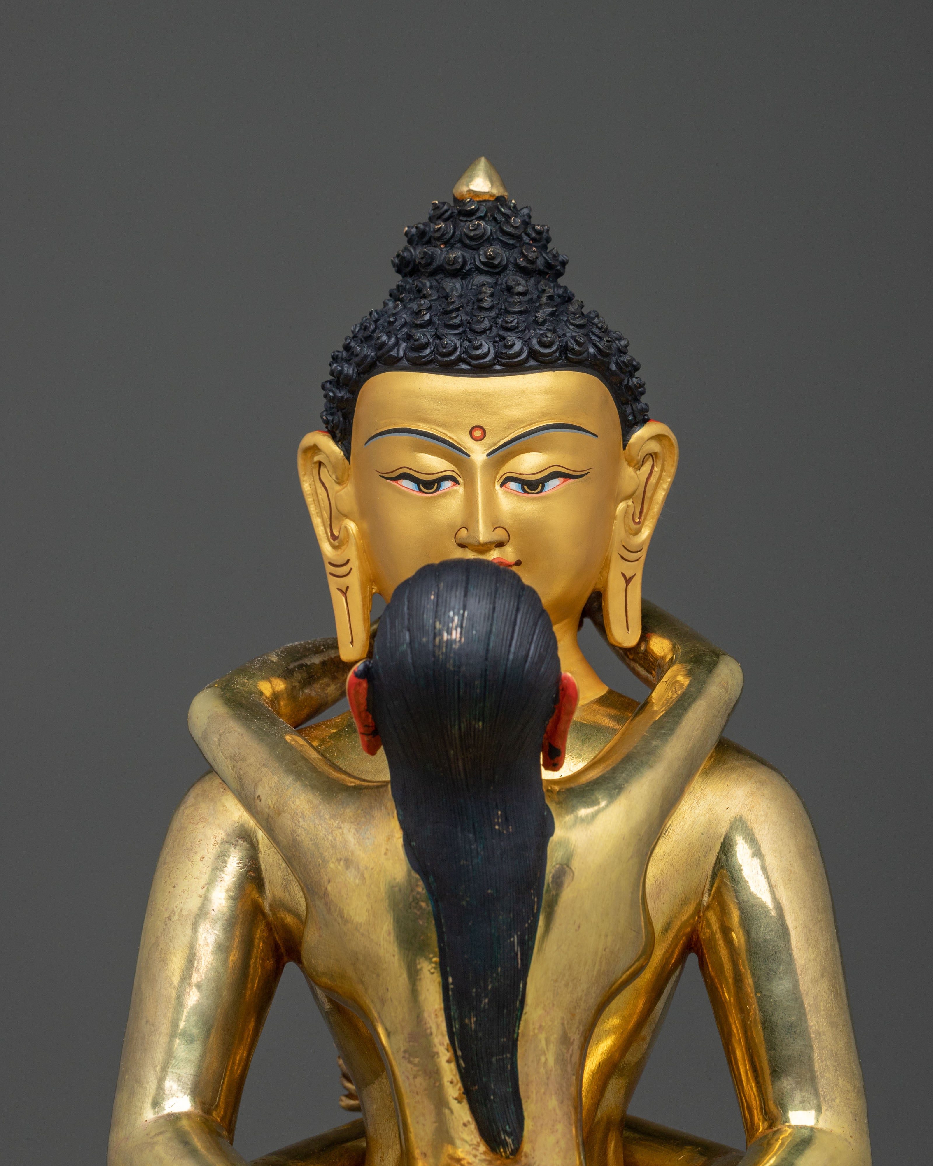 Samantabhadra Statue with Consort | 24K Gilded Copper Figurine