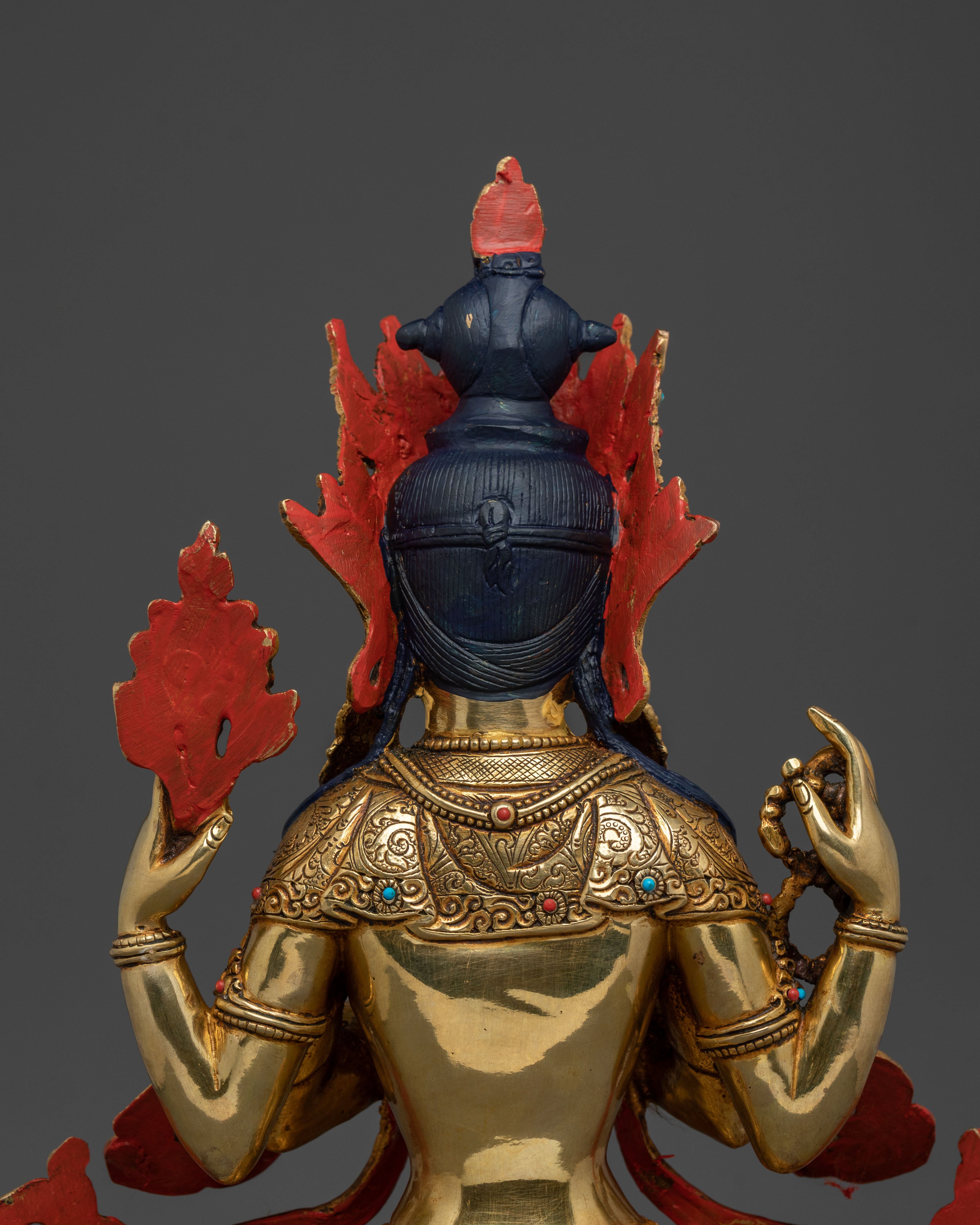 Four Armed Chenrezig Statue: Compassionate Figurine