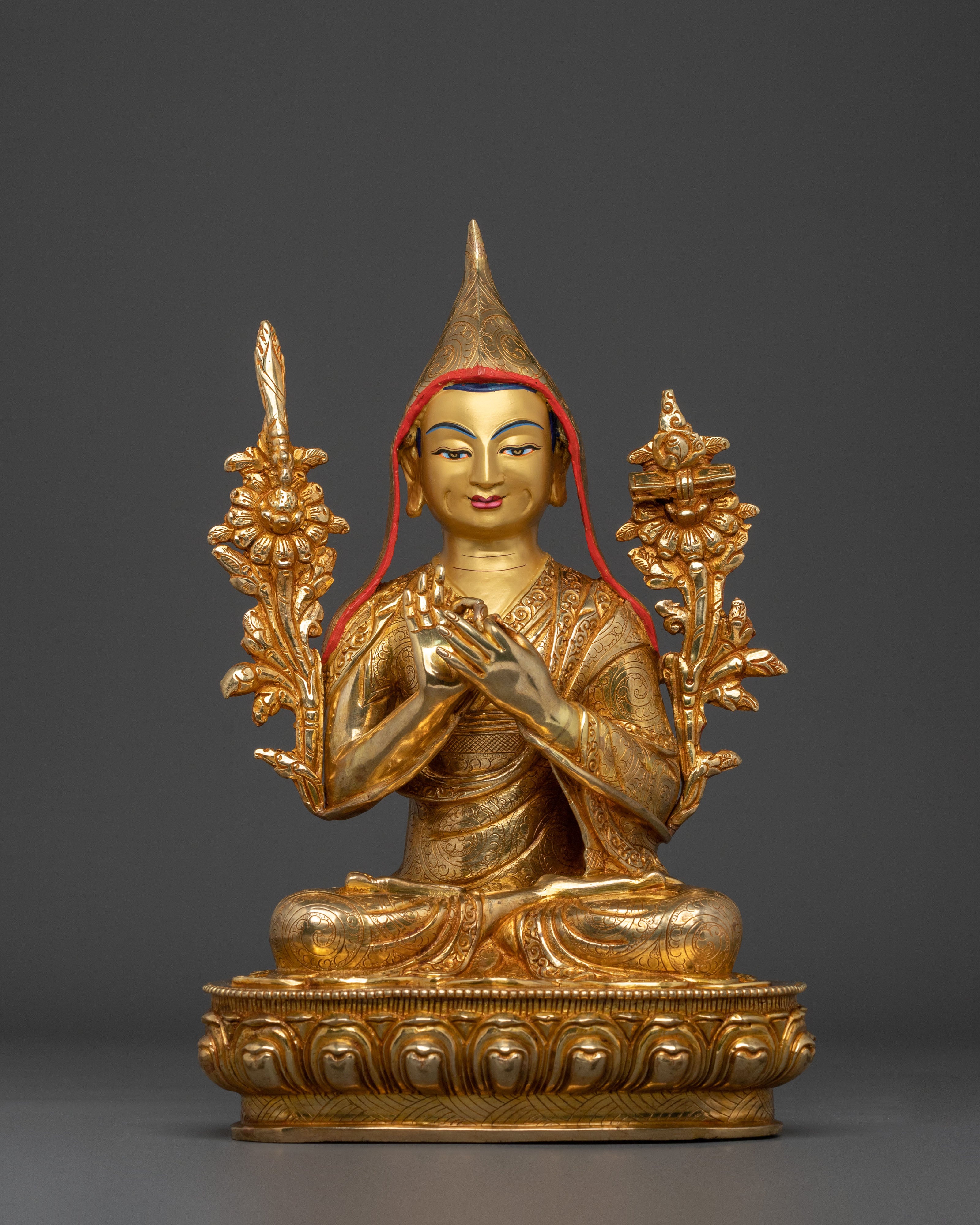 Tsongkhapa with Disciples Buddhist Statue | Founder of Gelug Tradition