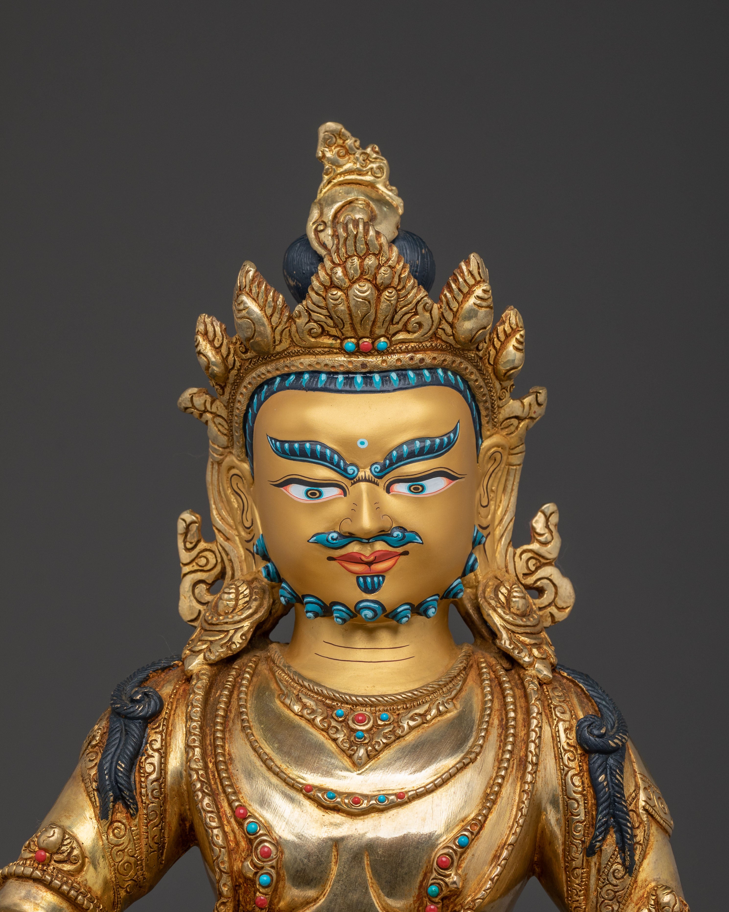 Dzambhala Statue of Sacred Wealth | Buddhist Wealth Deity Sculpture