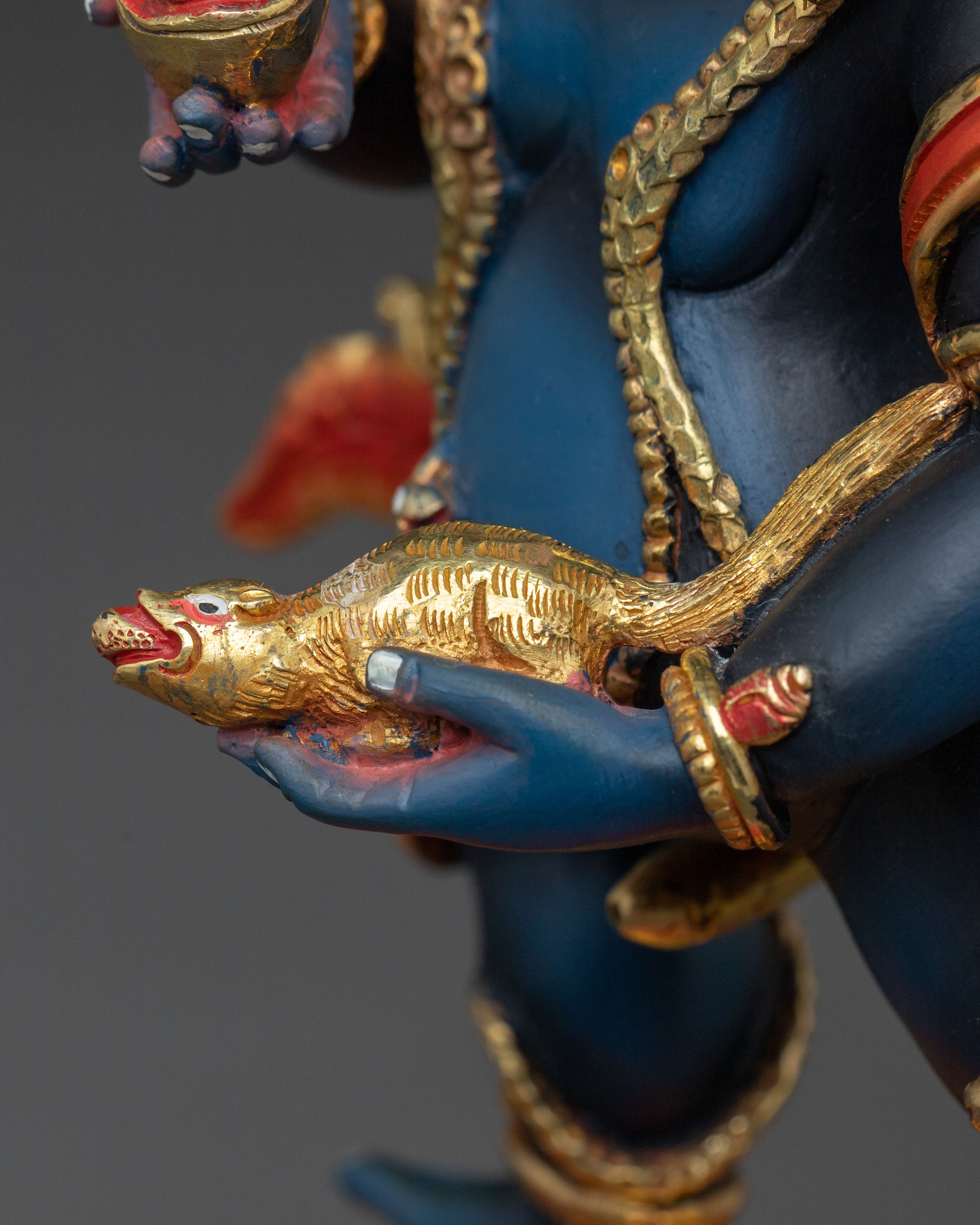 Handcrafted Black Dzambhala Statue | Wealth Deity