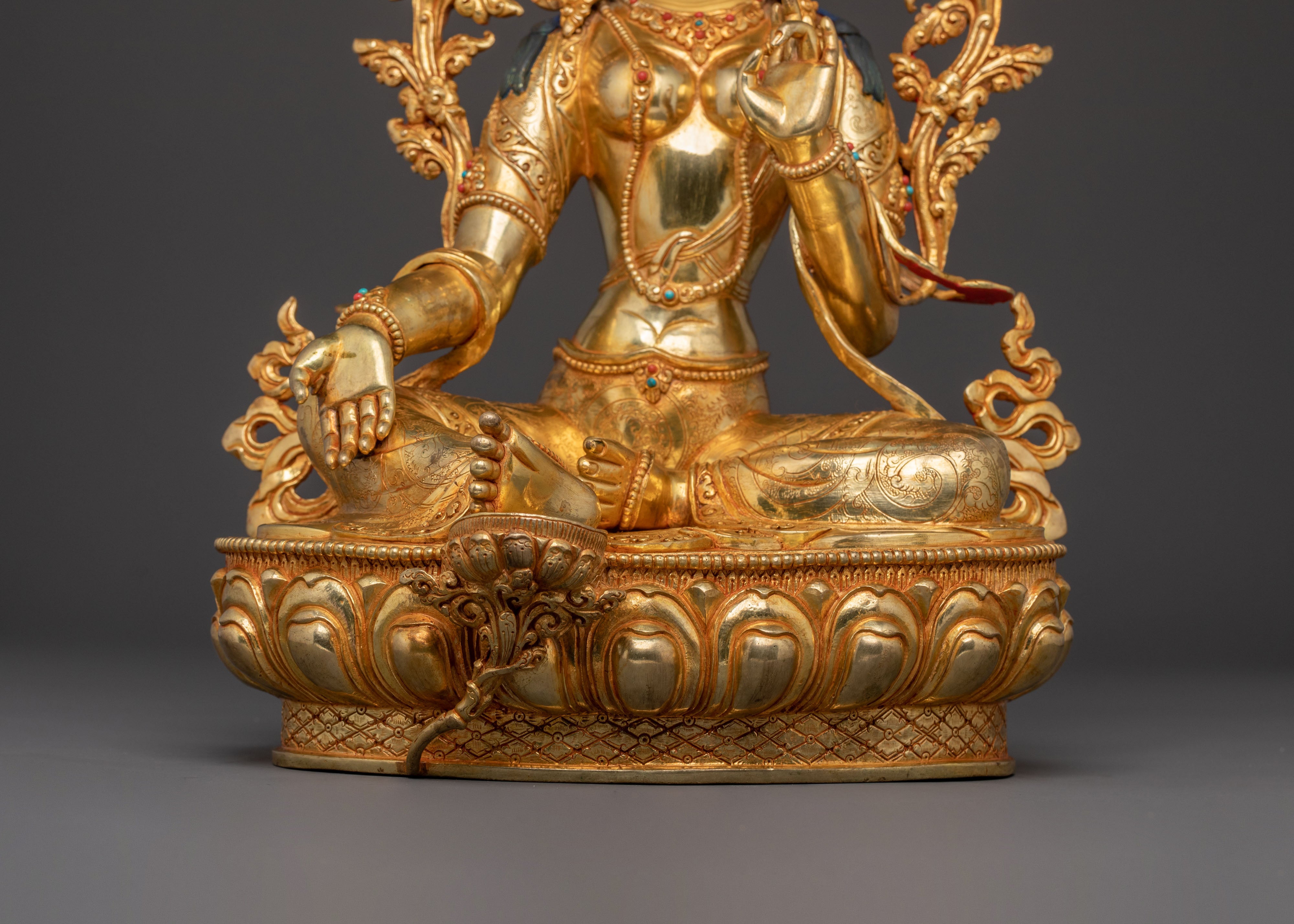 Goddess Green Tara Sacred Statue | Spiritual Icon for Altar