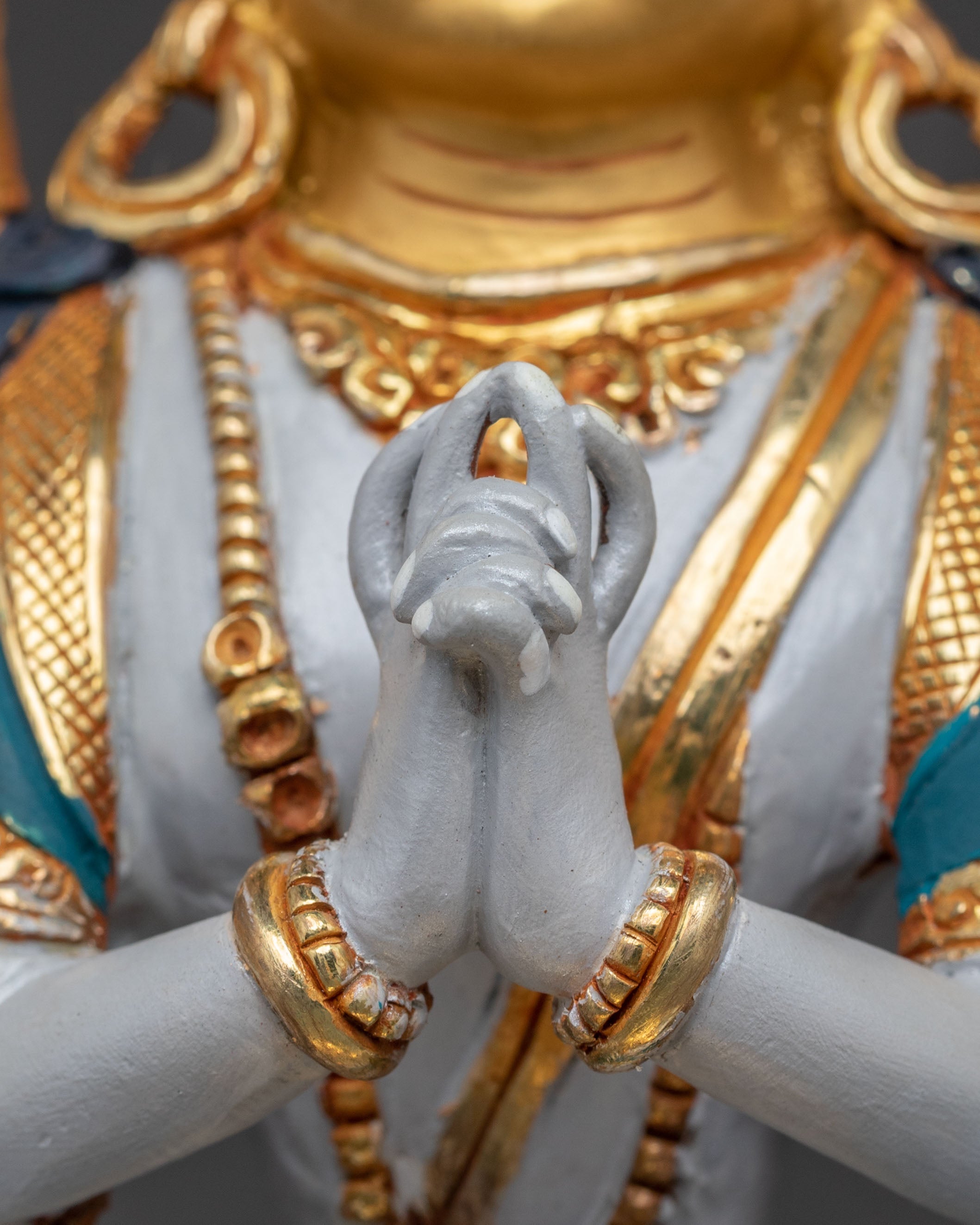 Compassion Goddess Cundi Statue – Handcrafted Gilded Copper Statue