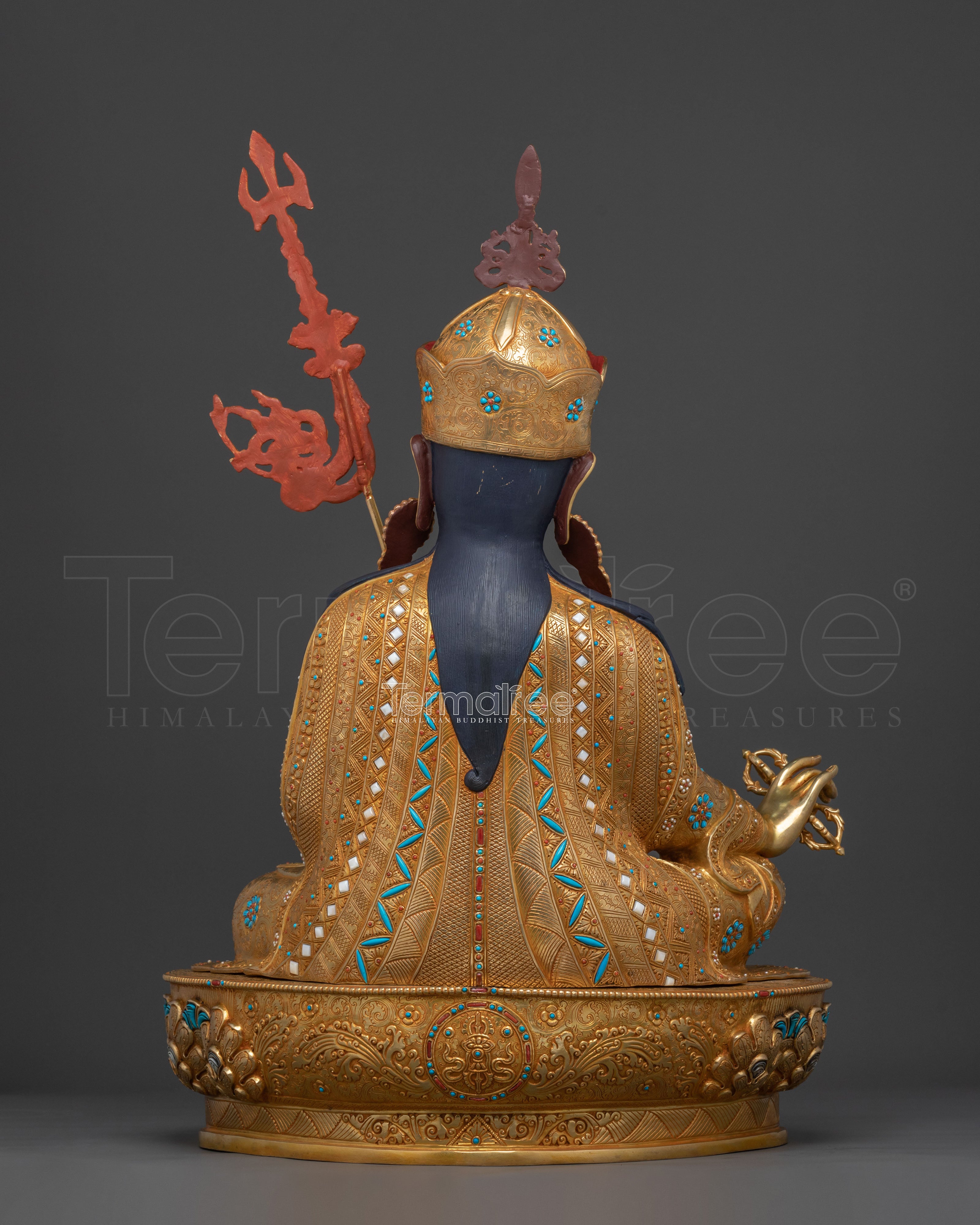 Protector Guru Rinpoche: Handcrafted Golden Statue