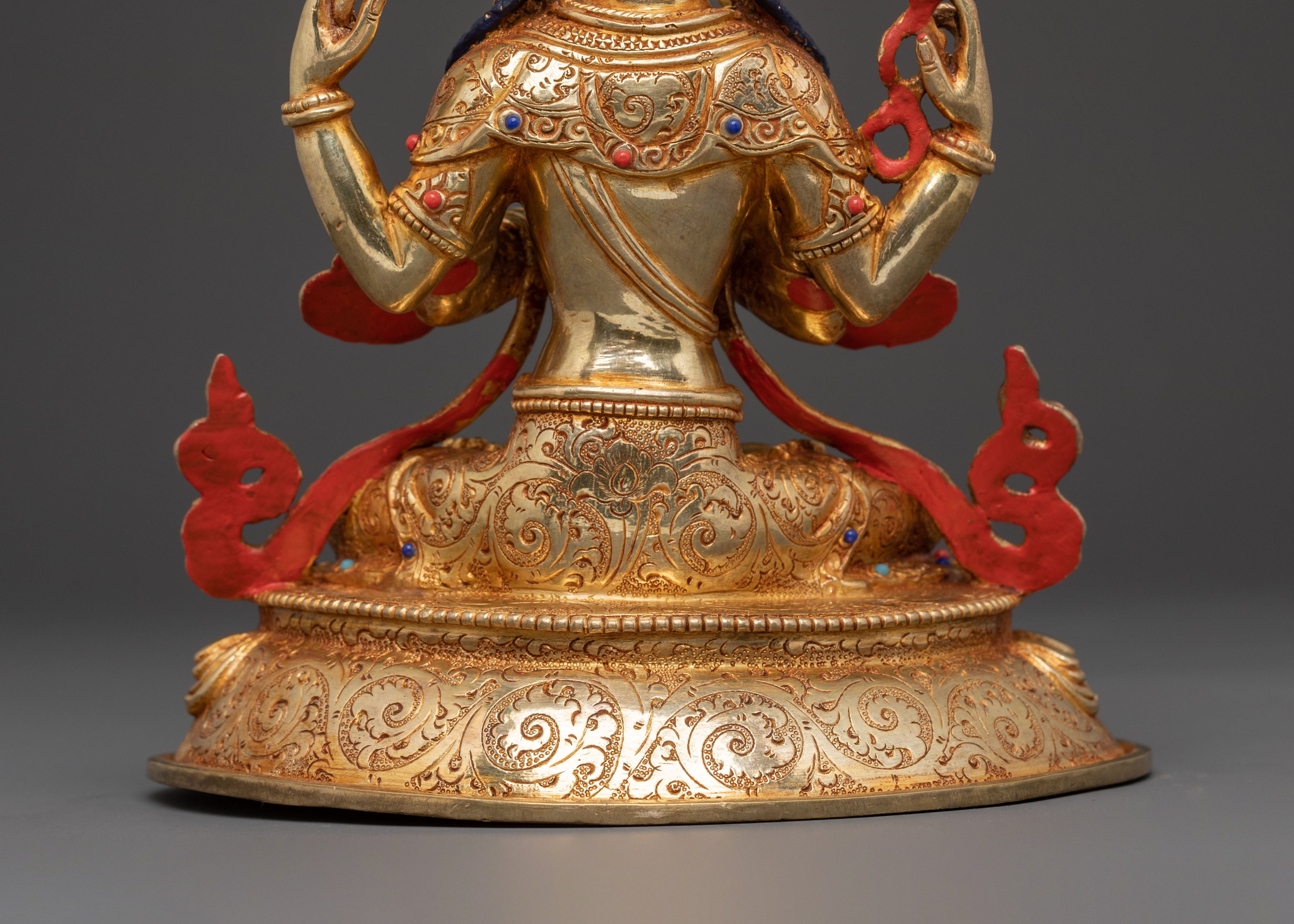 Chenrezig Mercy Statue: 24K Gold Gilded Copper