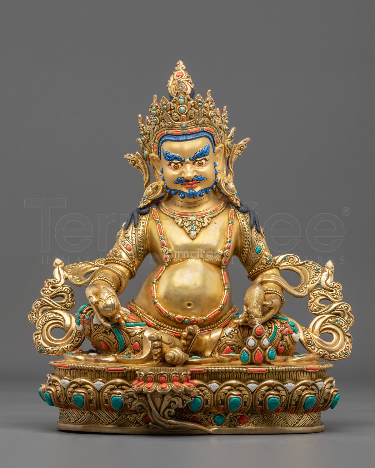 Tibetan Deity Dzambhala Copper Sculpture | Home Decor