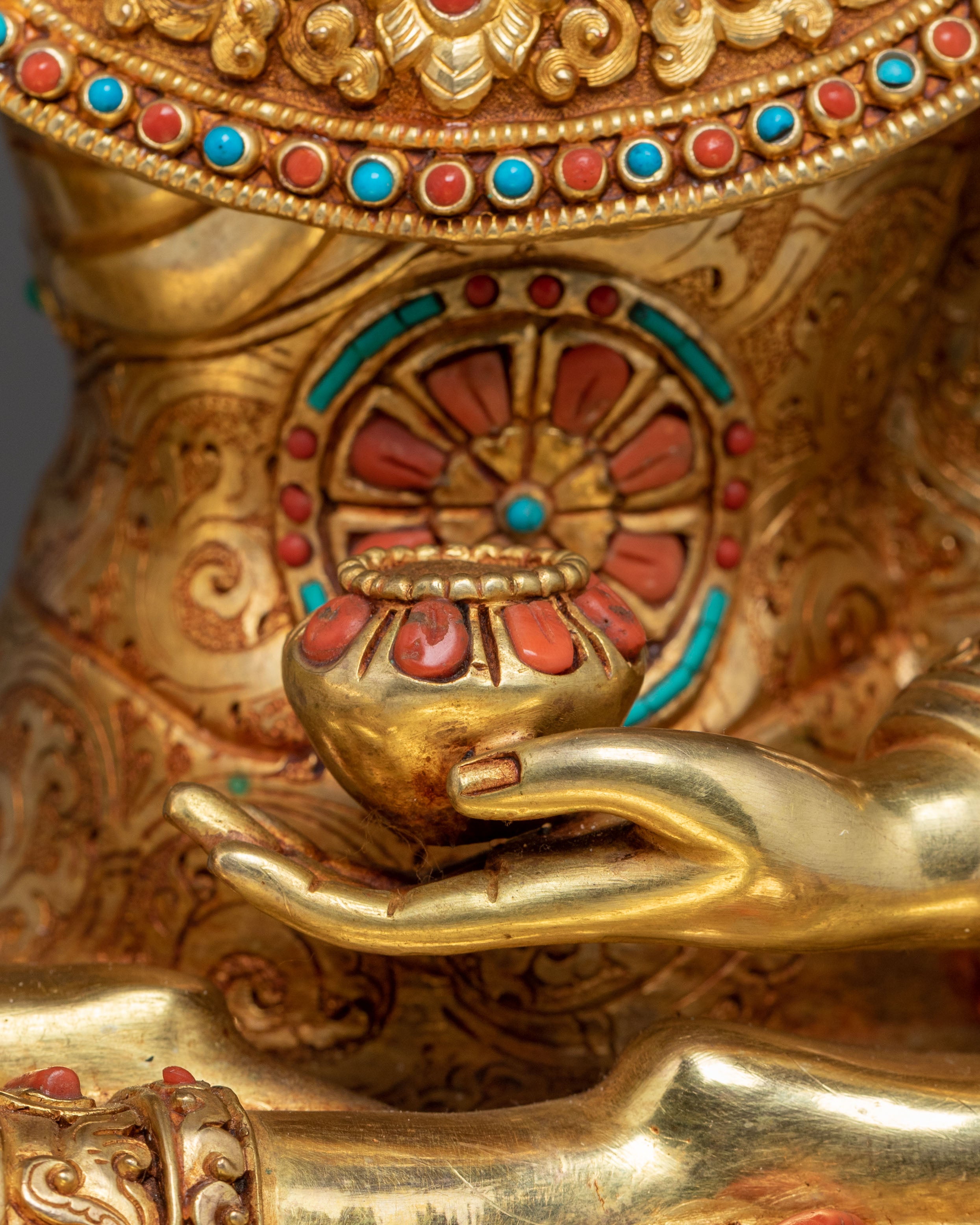 Crown Shakyamuni Buddha On Throne | Altar Decor