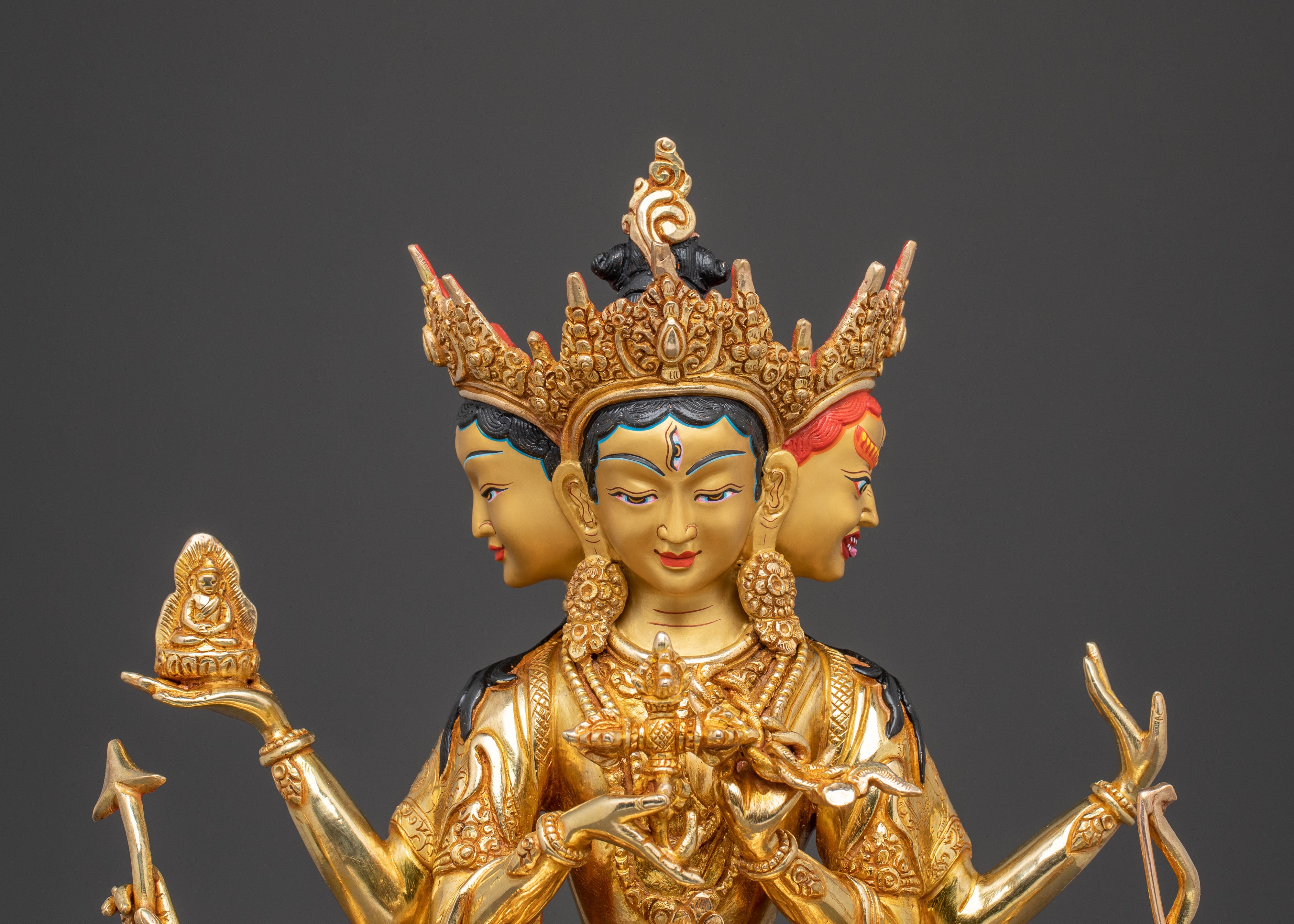 Namgyalma Spiritual Statue: Radiant 24K Gold Gilded Copper