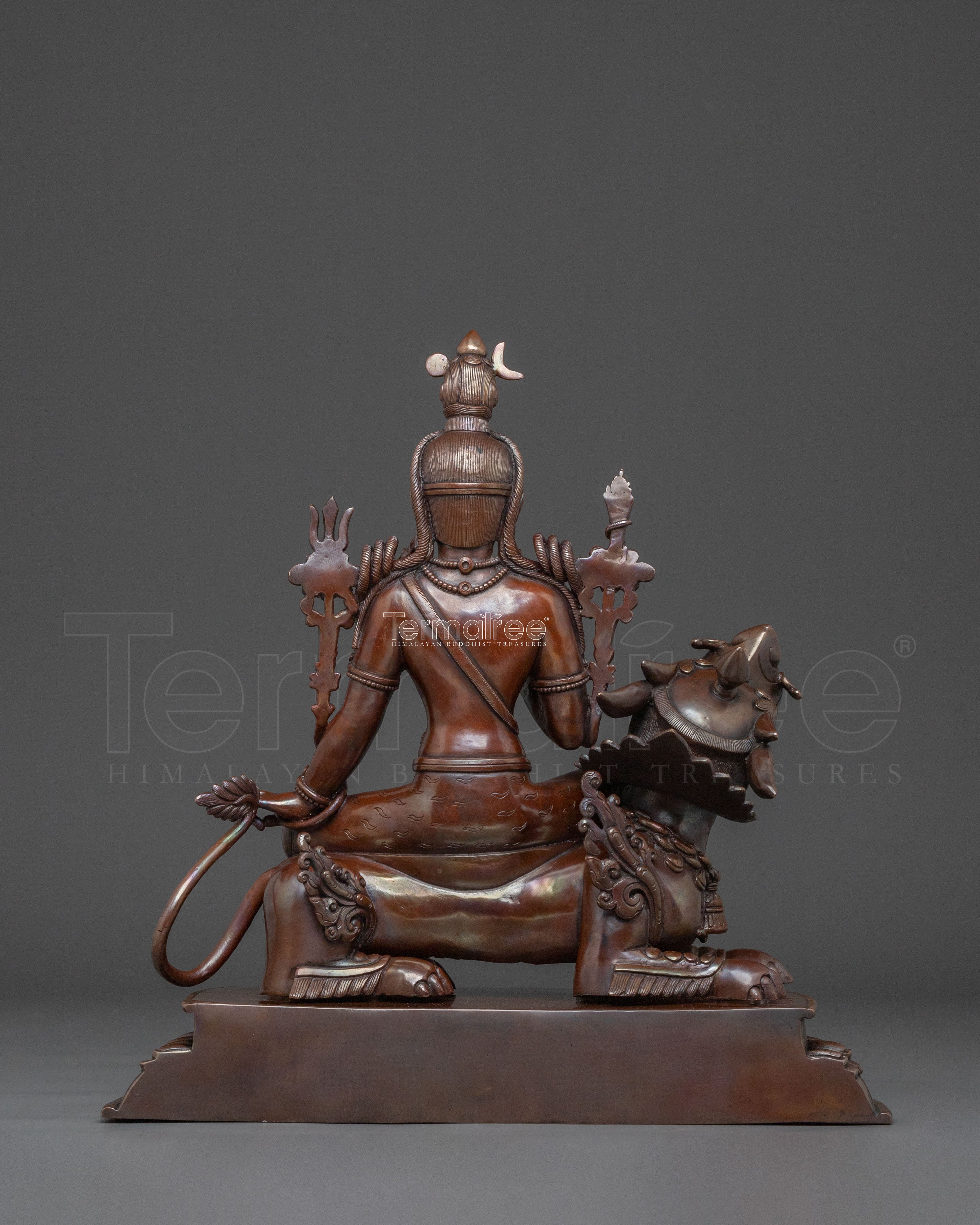 Simhanada Avalokiteshvara Statue | Oxidized Copper Body