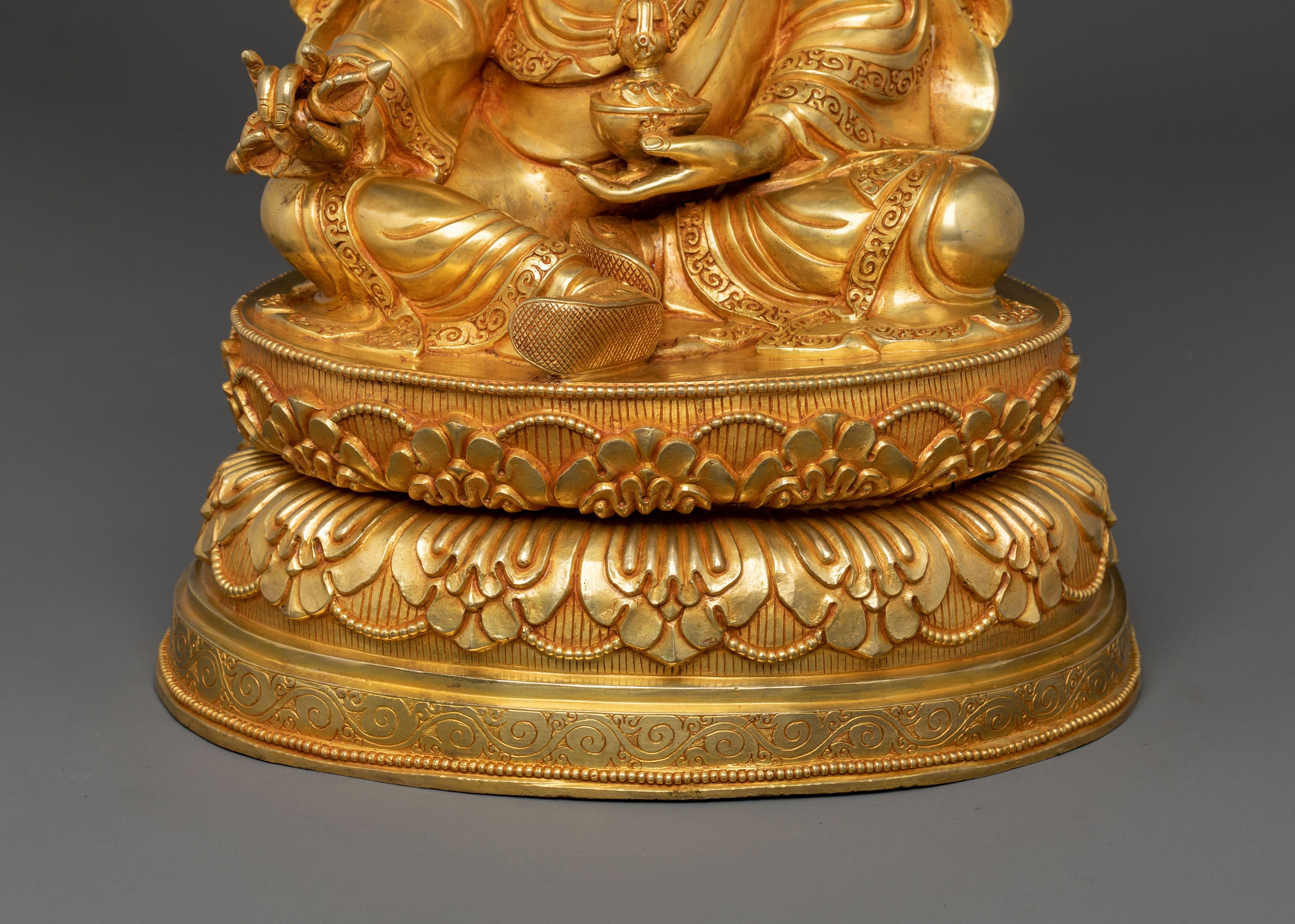 Guru Rinpoche 24K Gold Gilded Divine Sculpture