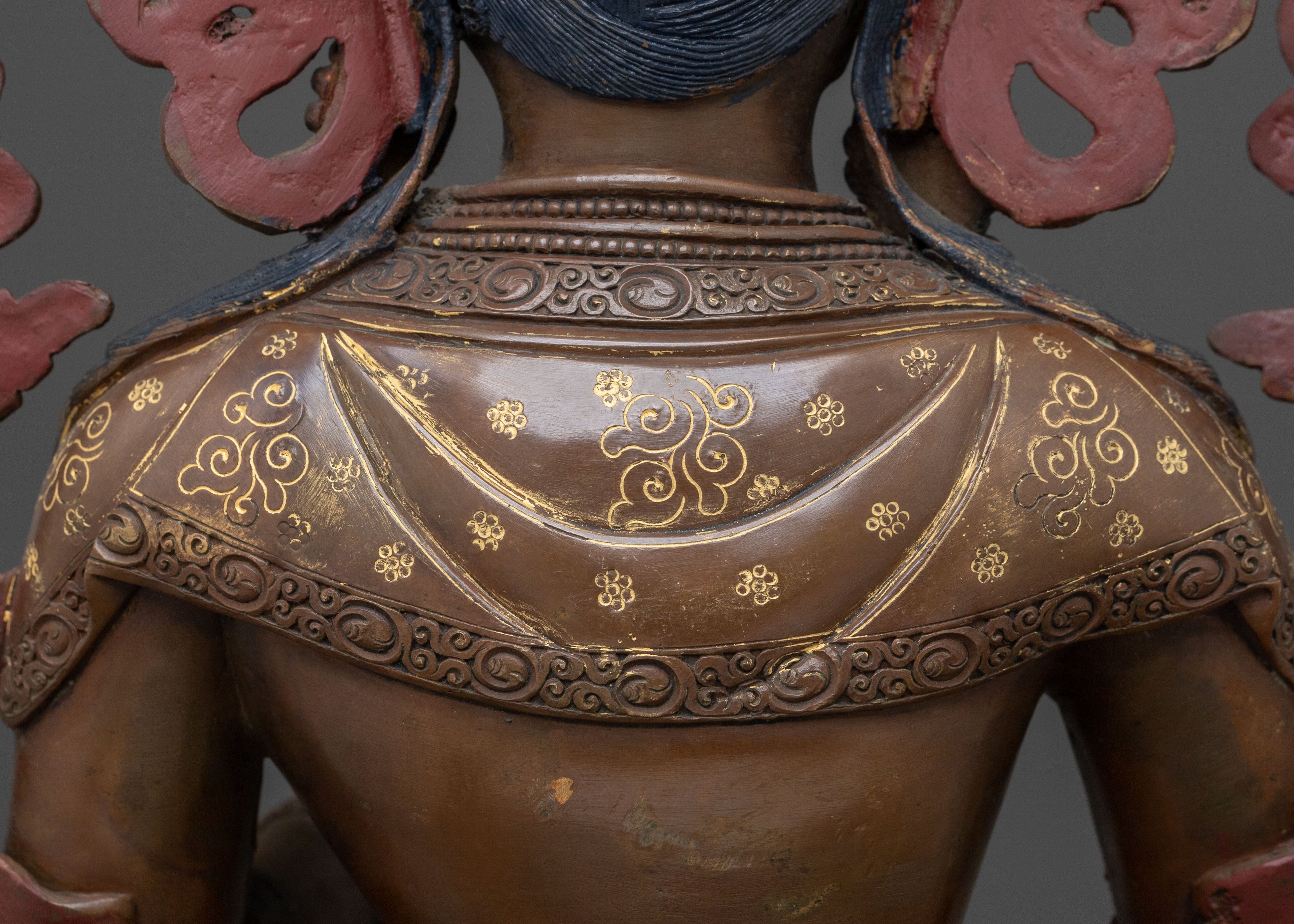White Tara Oxidized Copper Statue | Long Life Icon