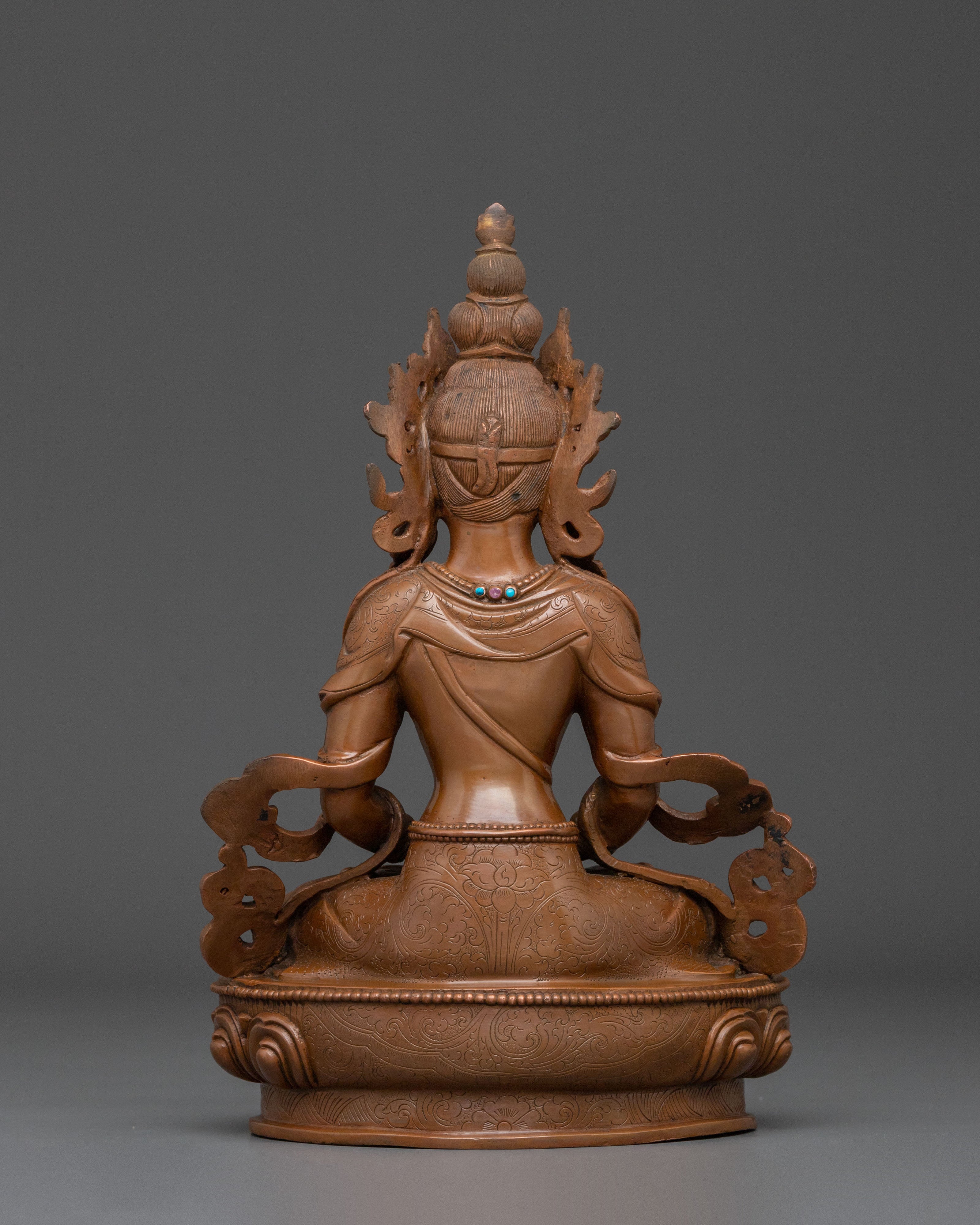 Amitayus Statue | Handcrafted Oxidized Copper Figurine