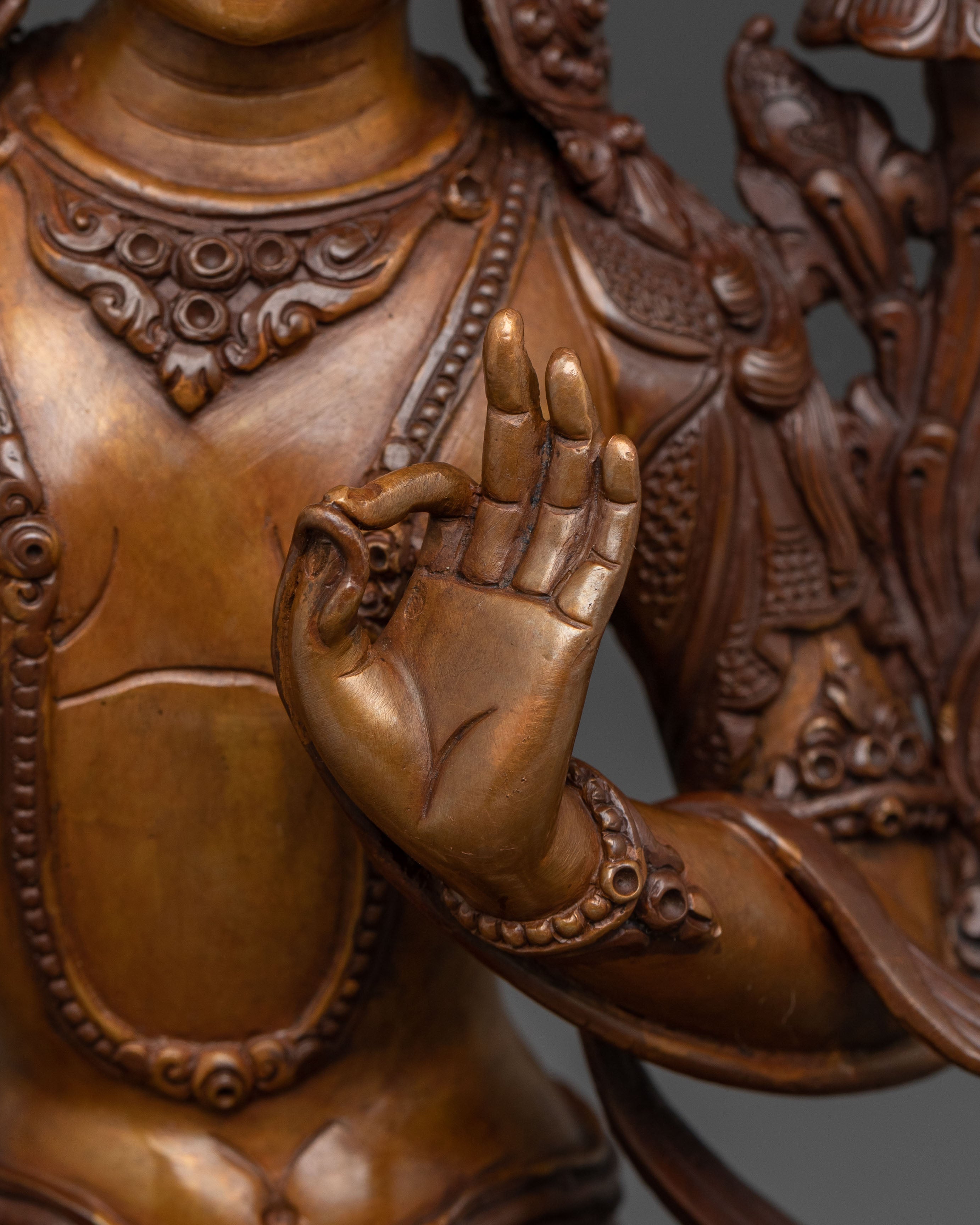 Manjushri Statue of Wisdom and Clarity – Oxidized Copper Statue