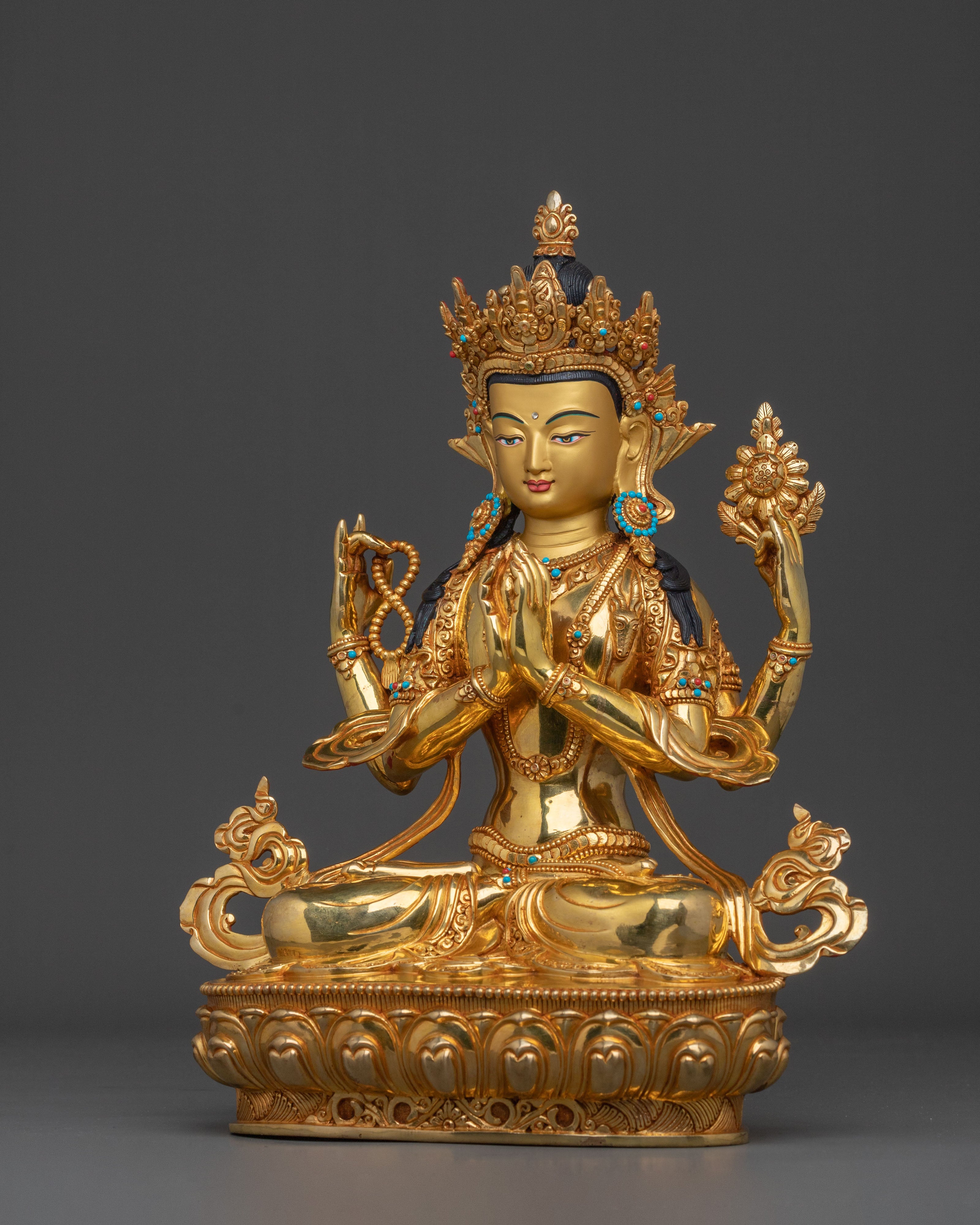 Four Armed Chenrezig Sculpture | Wisdom Icon