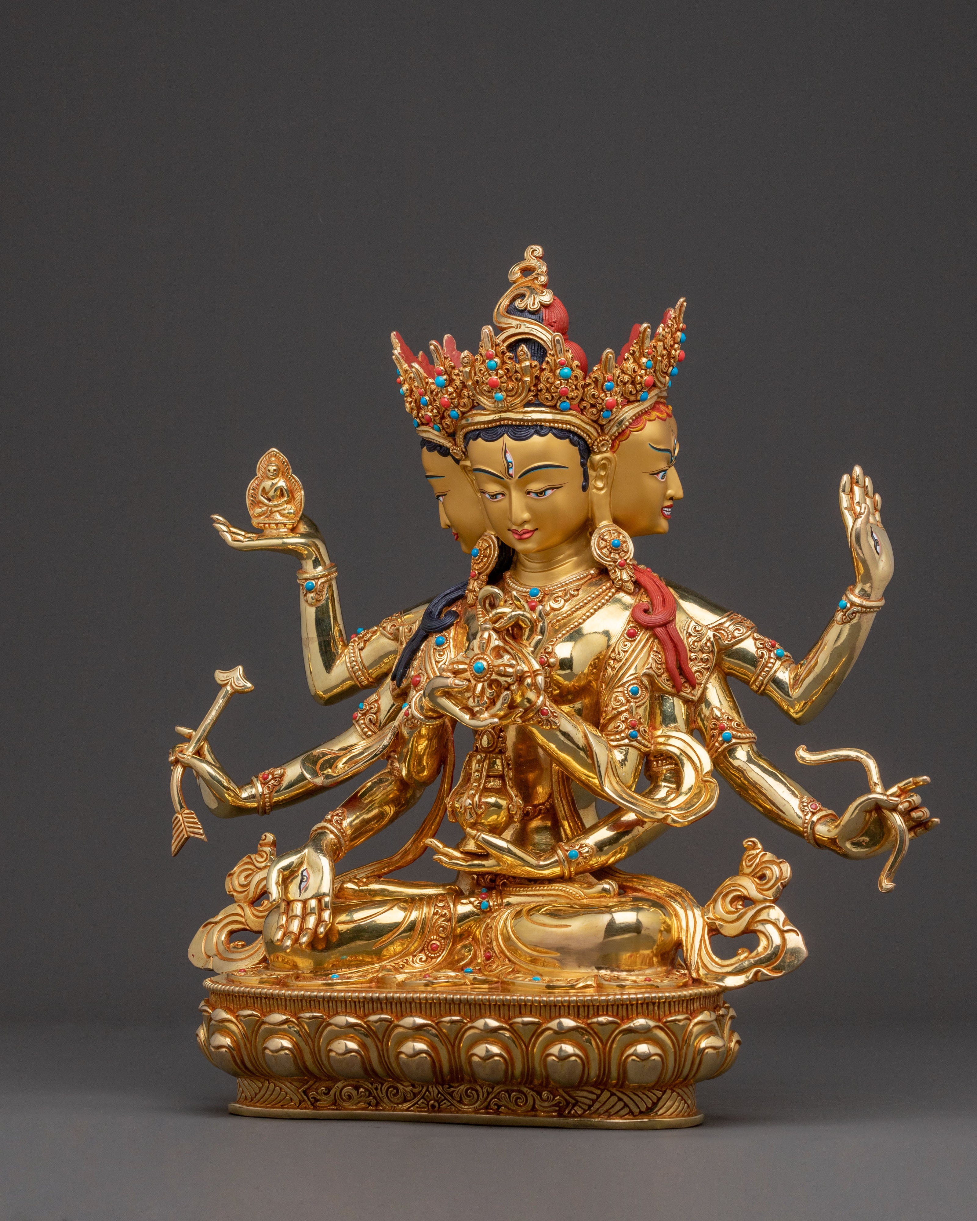 Namgyalma Copper Handcrafted Statue | 24K Gold Gilded Statue