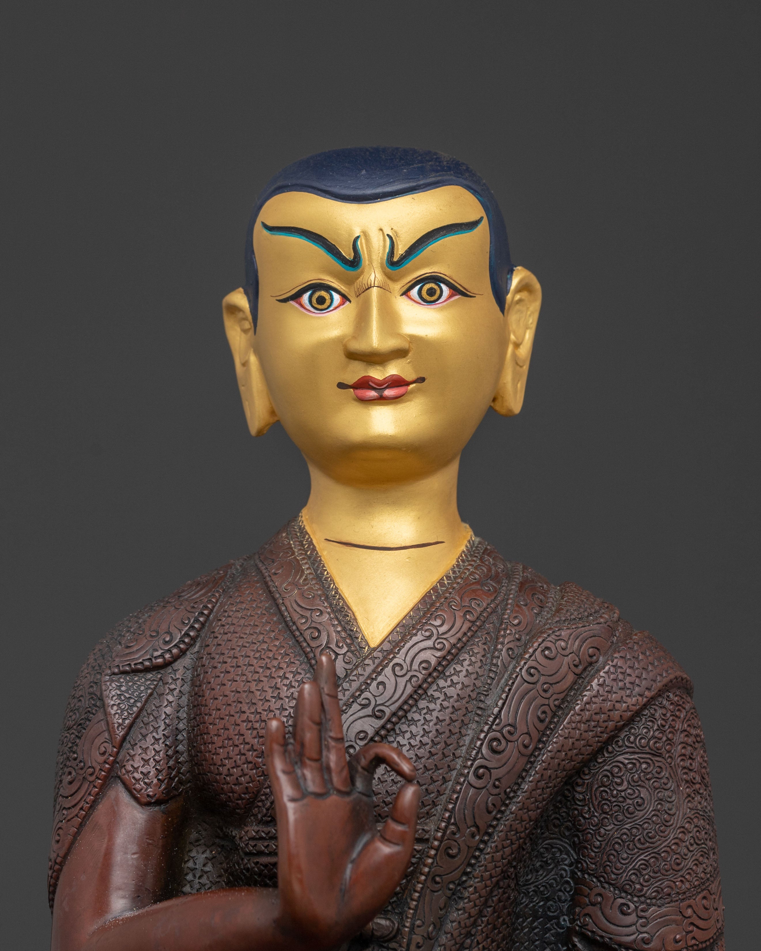 Tsongkhapa Statue Set with Disciples: Altar Home Decor