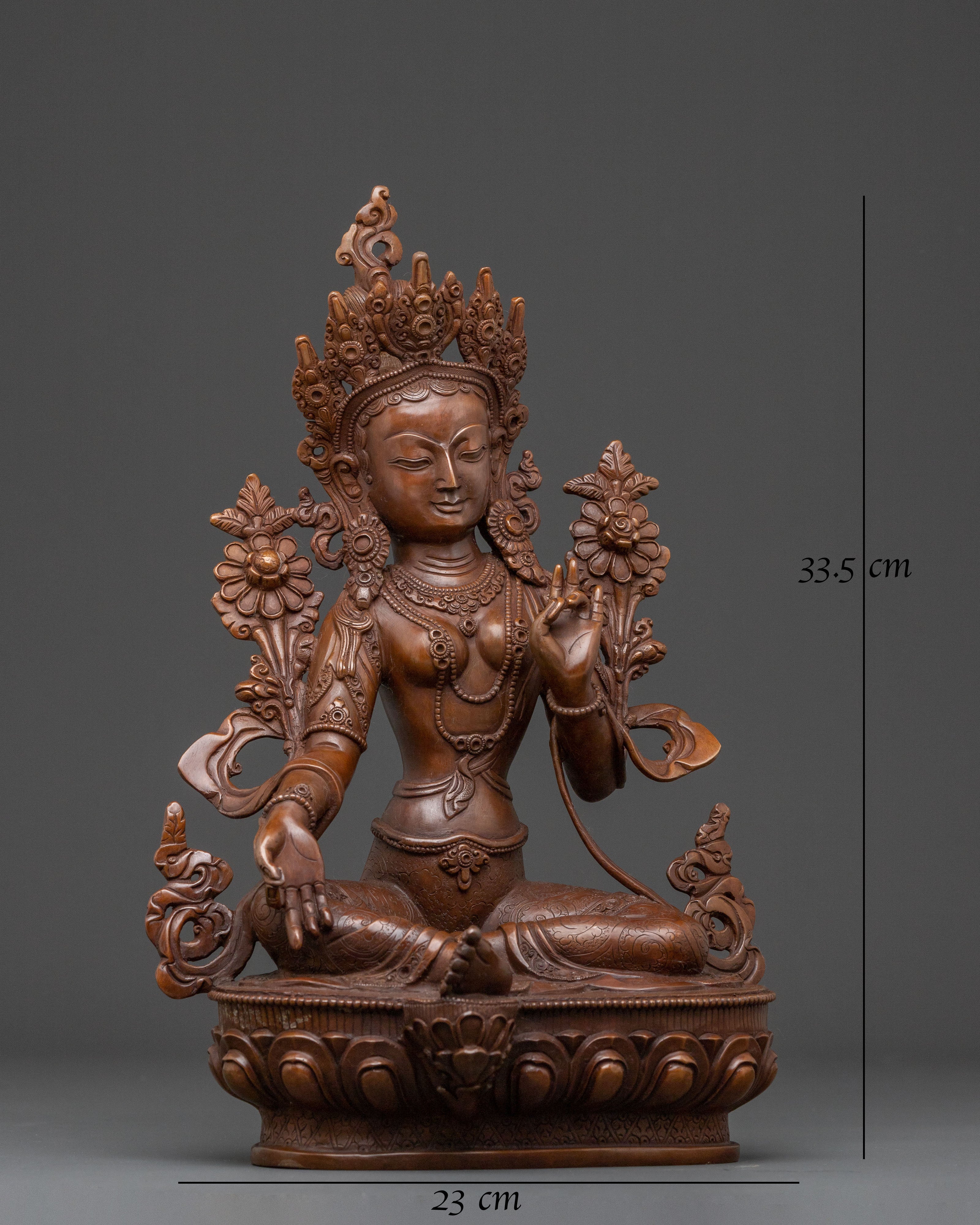 Green Tara Sacred Copper Statue – Himalayan Handcraft