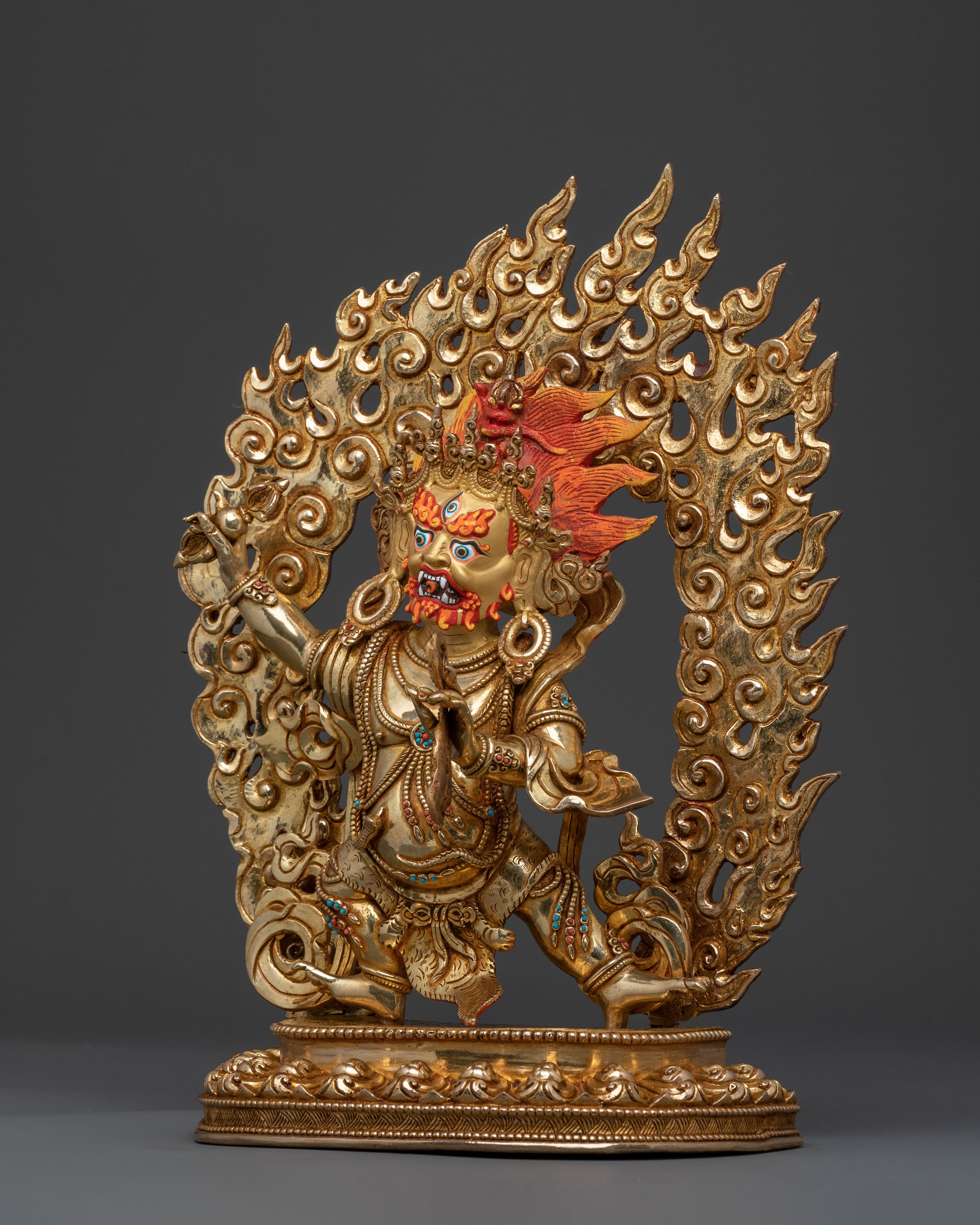 Vajrapani Sacred: 24K Gold Gilded Statue