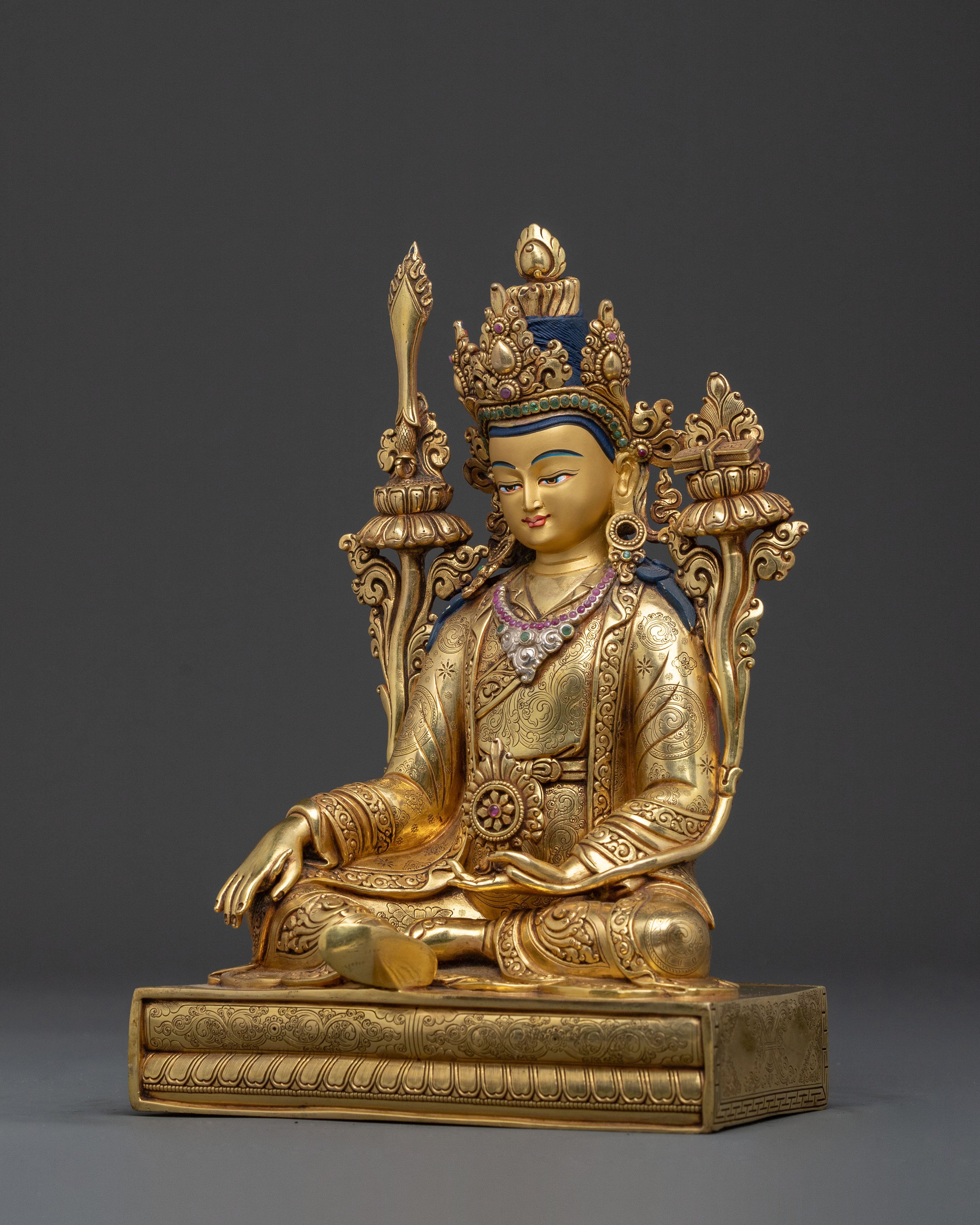 Trisong Detsen: Royal 24K Gold Gilded Statue
