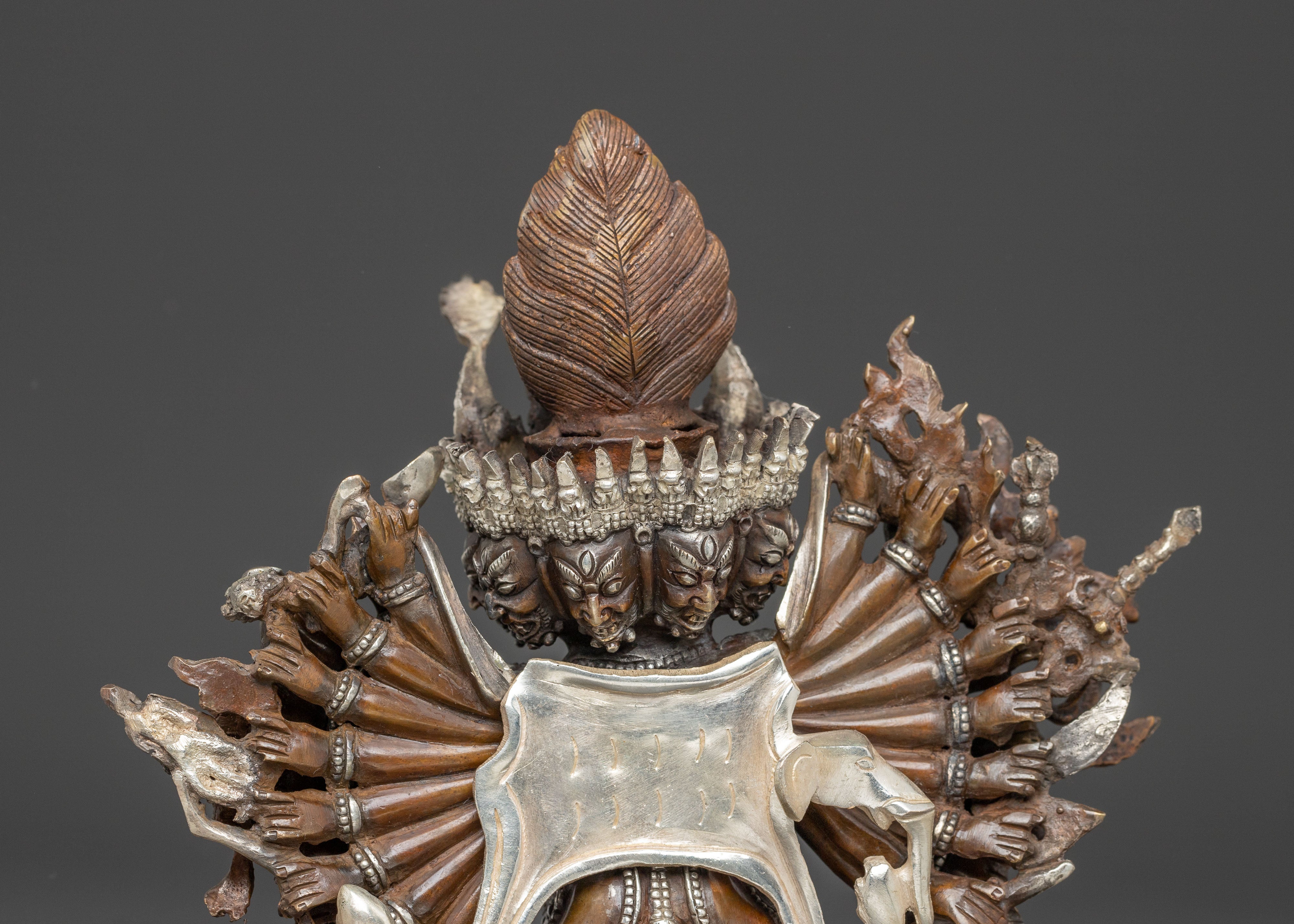 Handmade Yamantaka Golden Statue | Tibetan Buddhist Deity of Wisdom