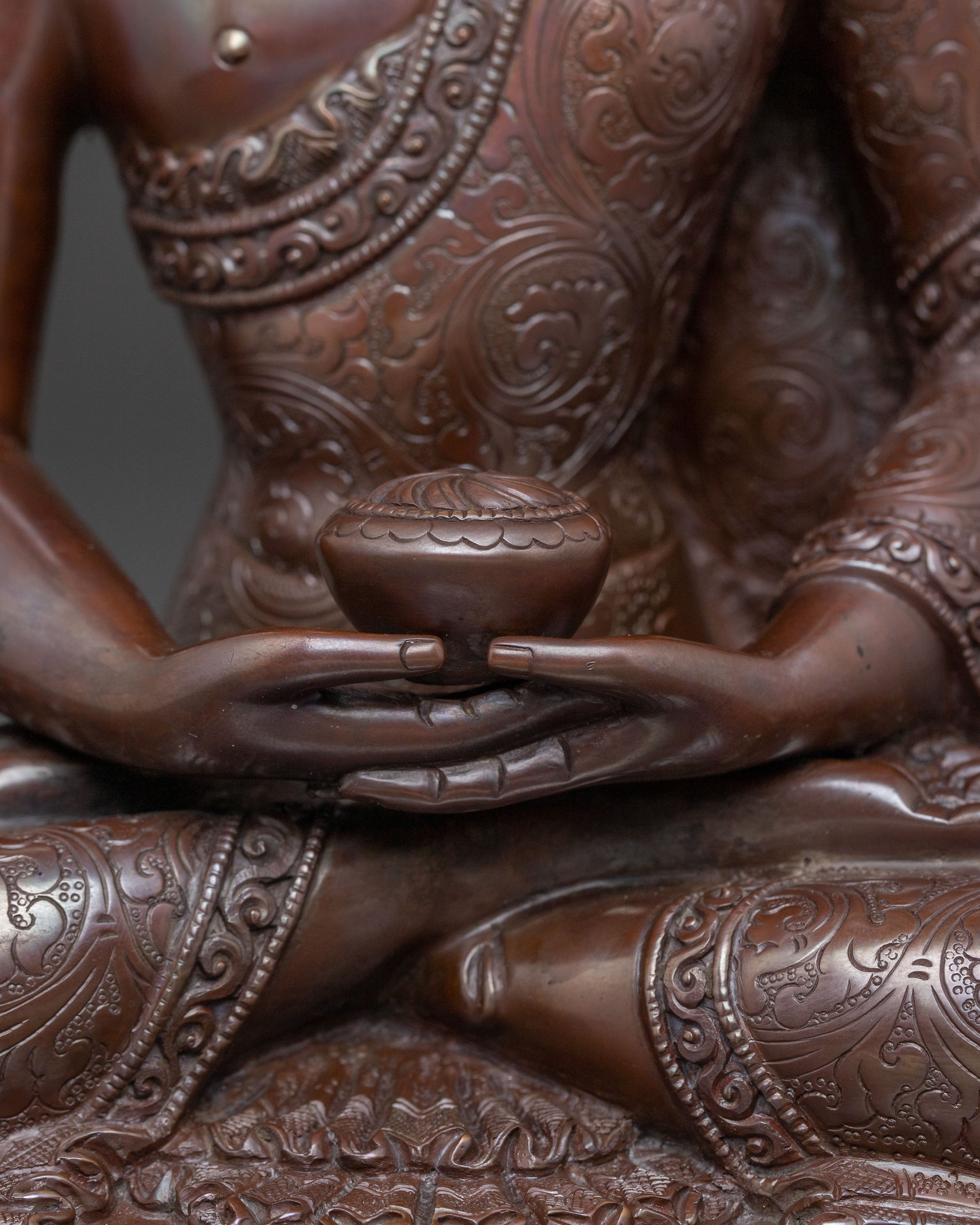Tibetan Three Buddhas Statue Set – Oxidized Copper Serenity