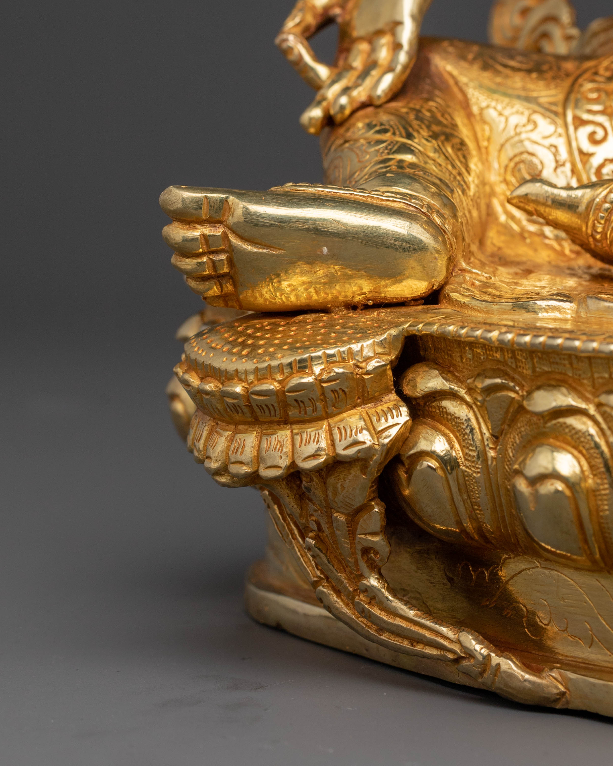 Green Tara Blessed Statue | Serene Gilded Copper Statue