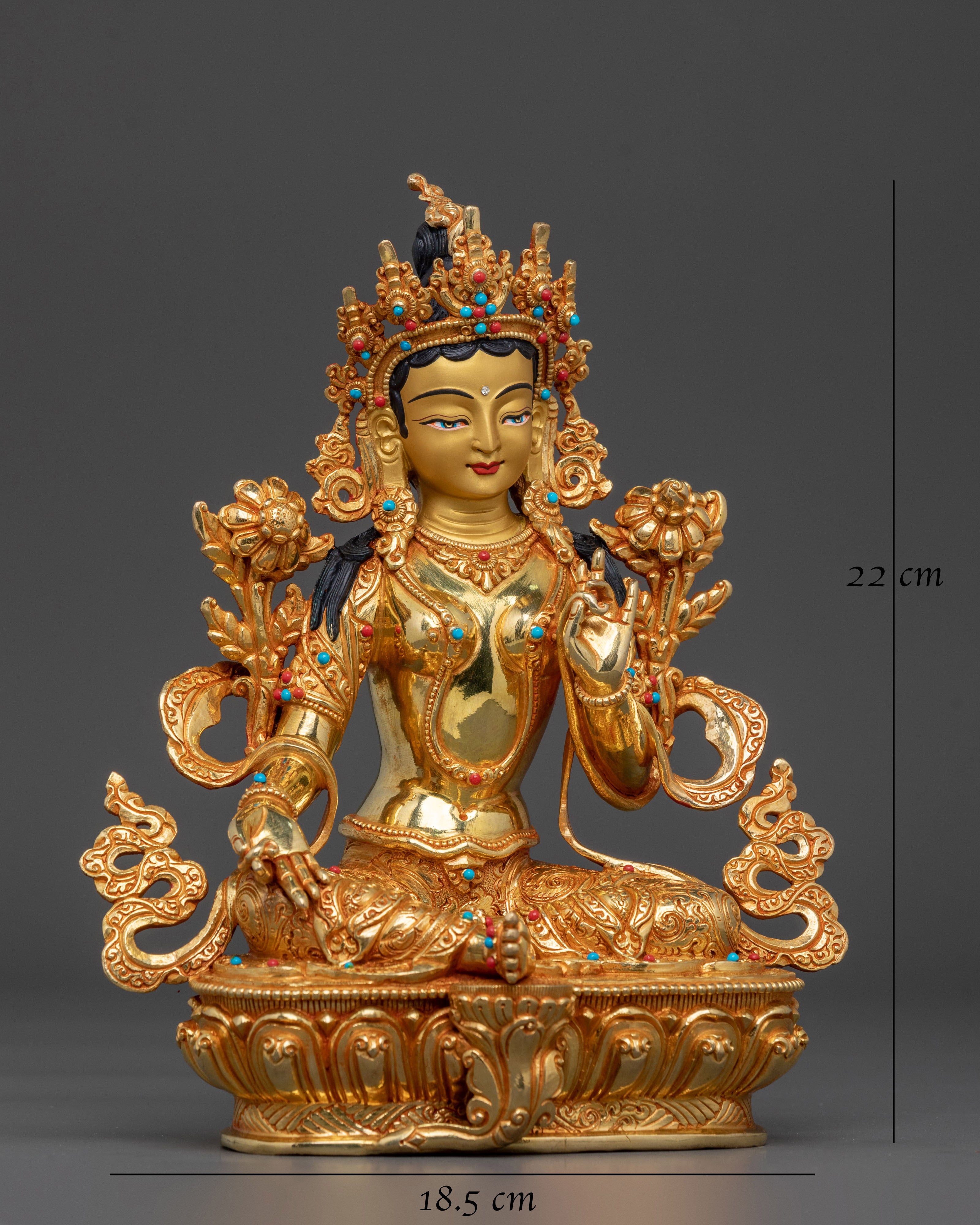 Green Tara Healing and Compassion Sculpture | Goddess of Mercy