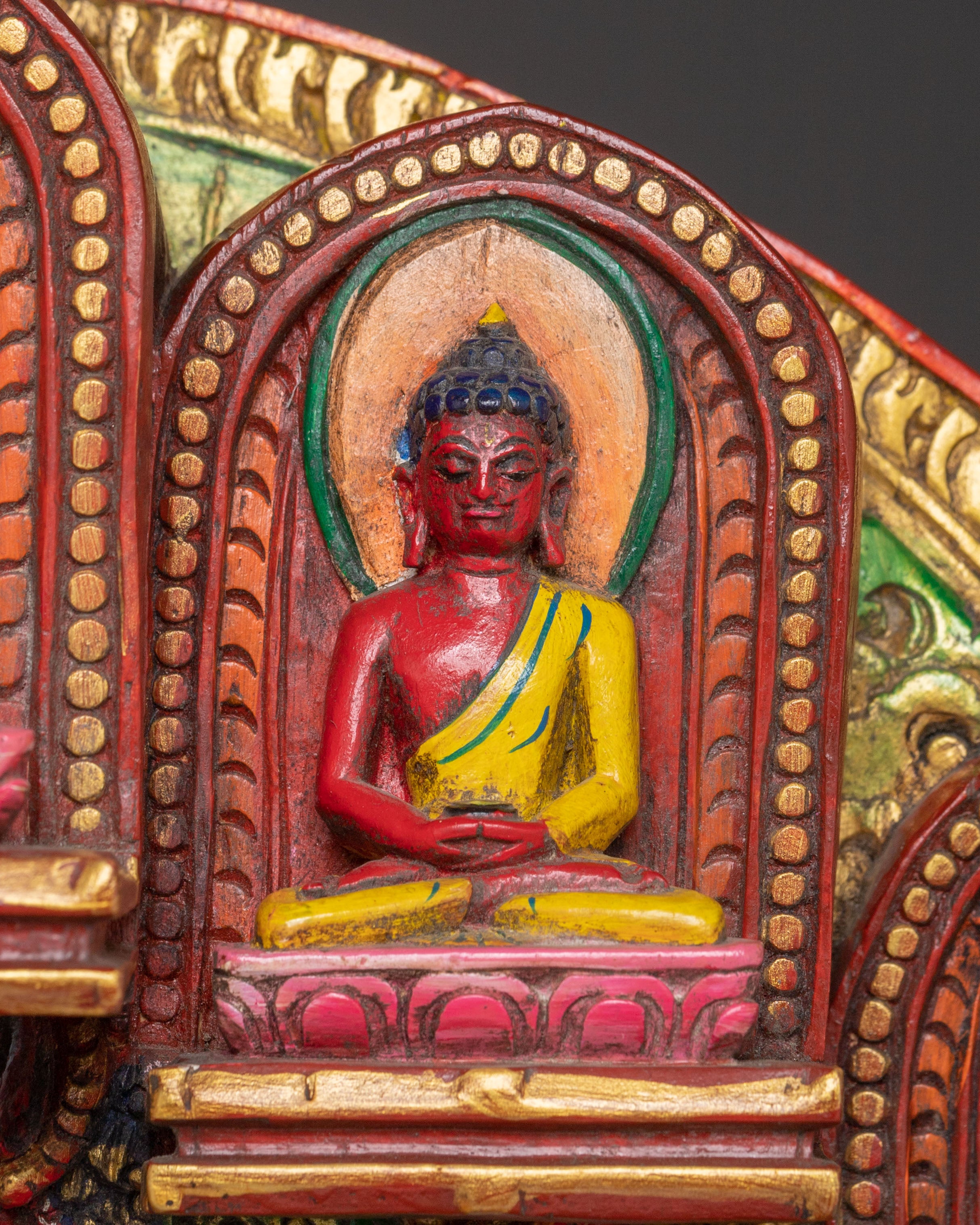 Green Tara Sacred Wooden Sculpture | Himalayan Serenity